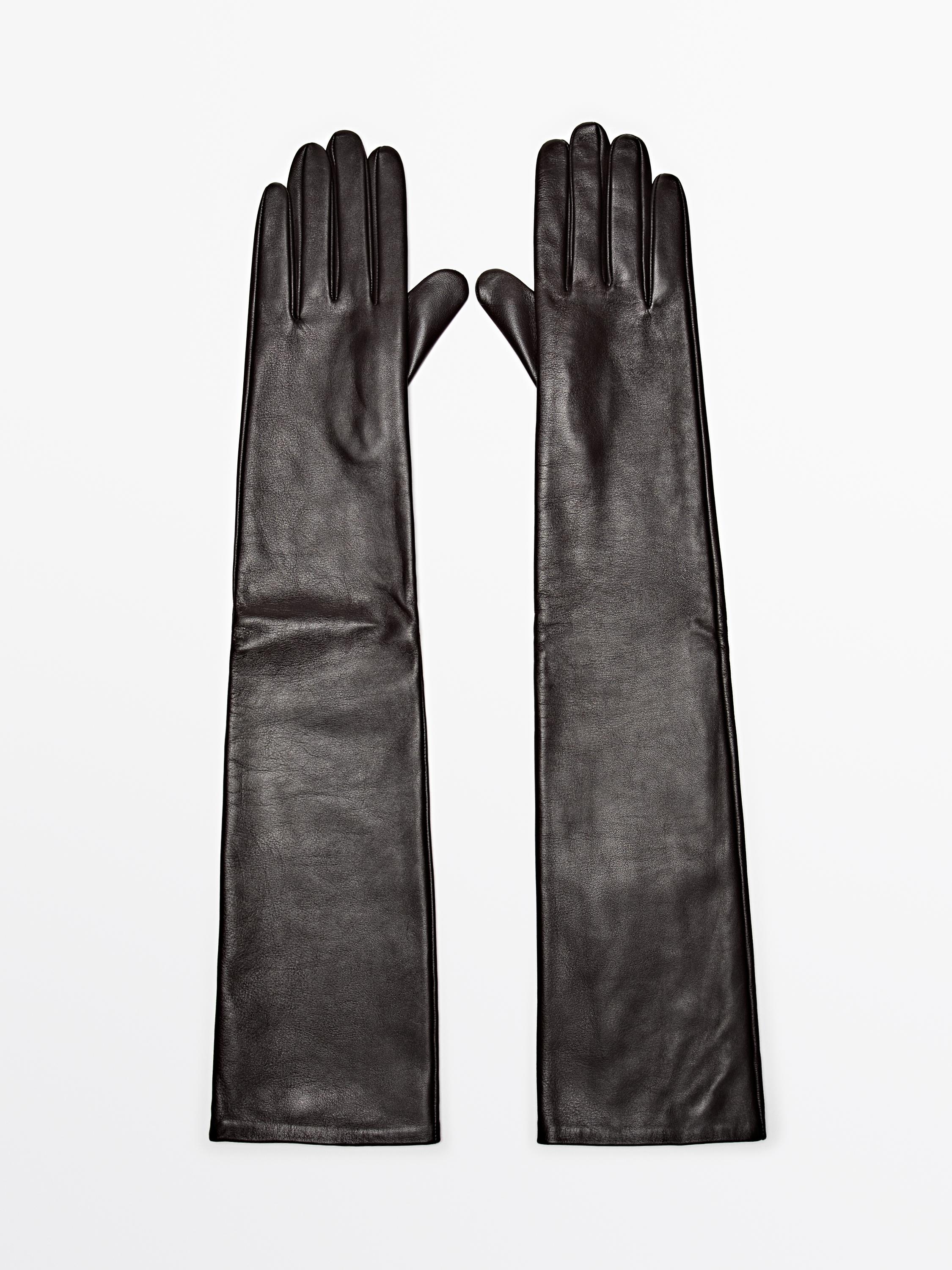 Gants longs en cuir caprin nappa