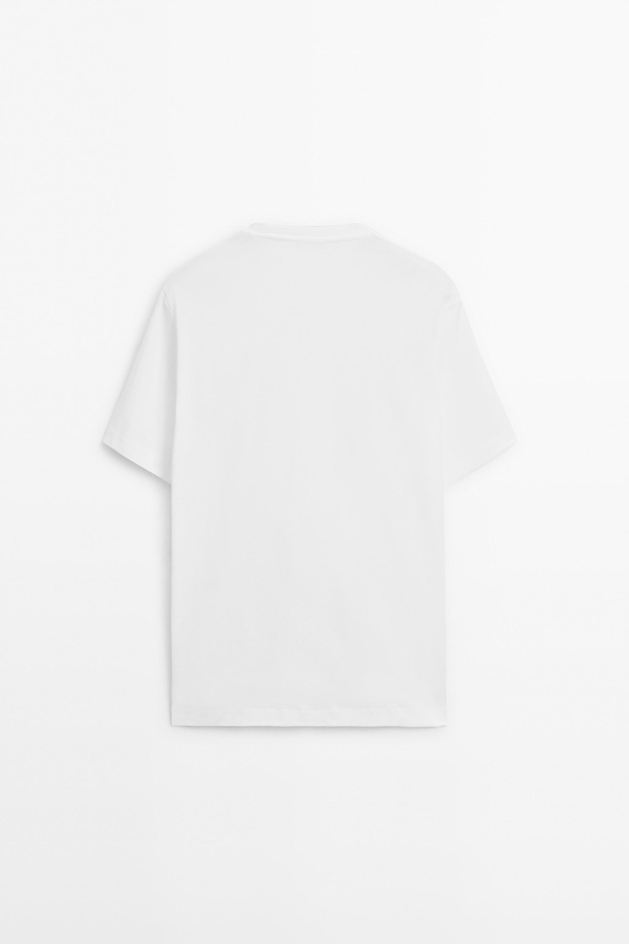 100% mercerised cotton T-shirt — WHITE