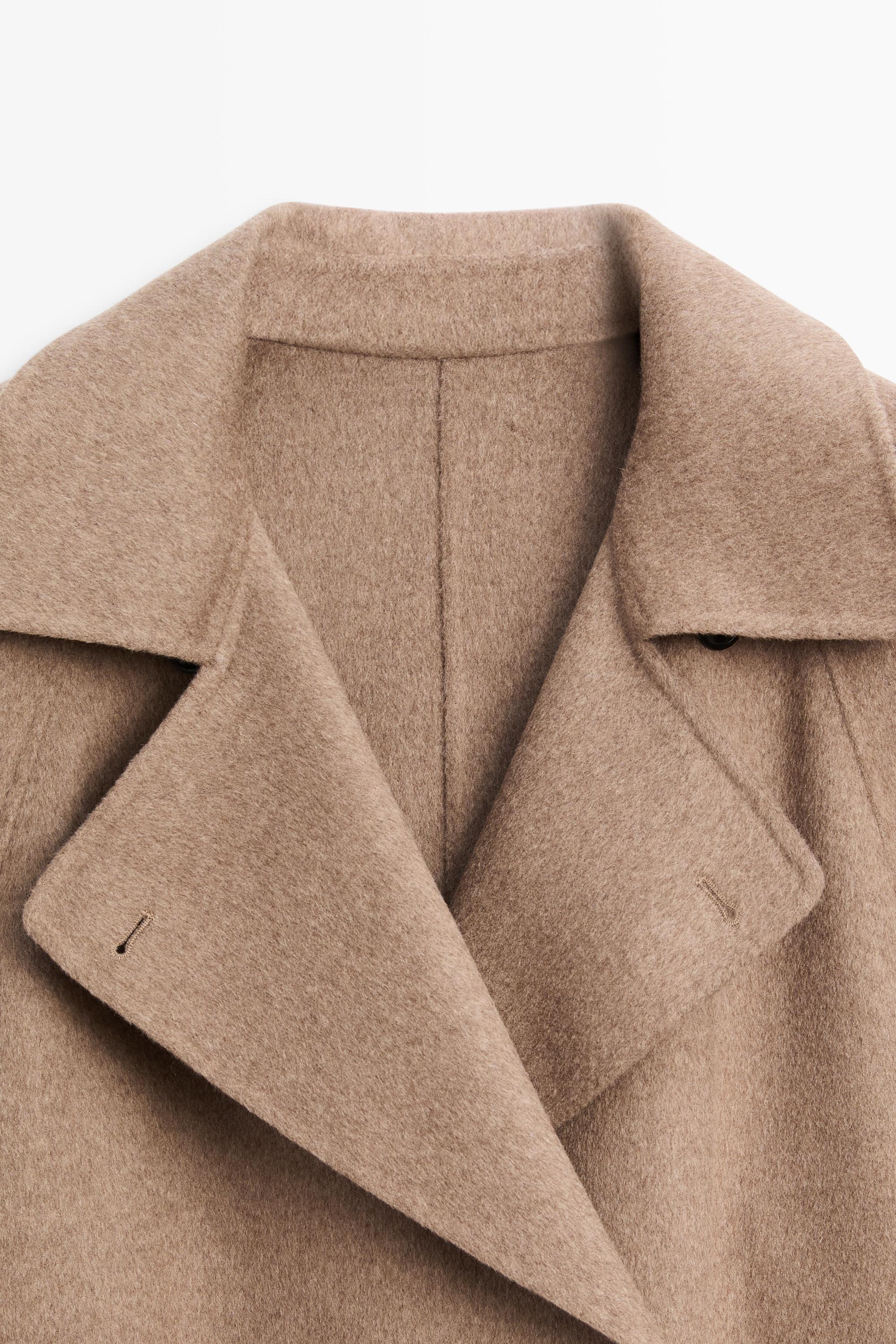 Long wool blend trench coat — TAUPE GREY