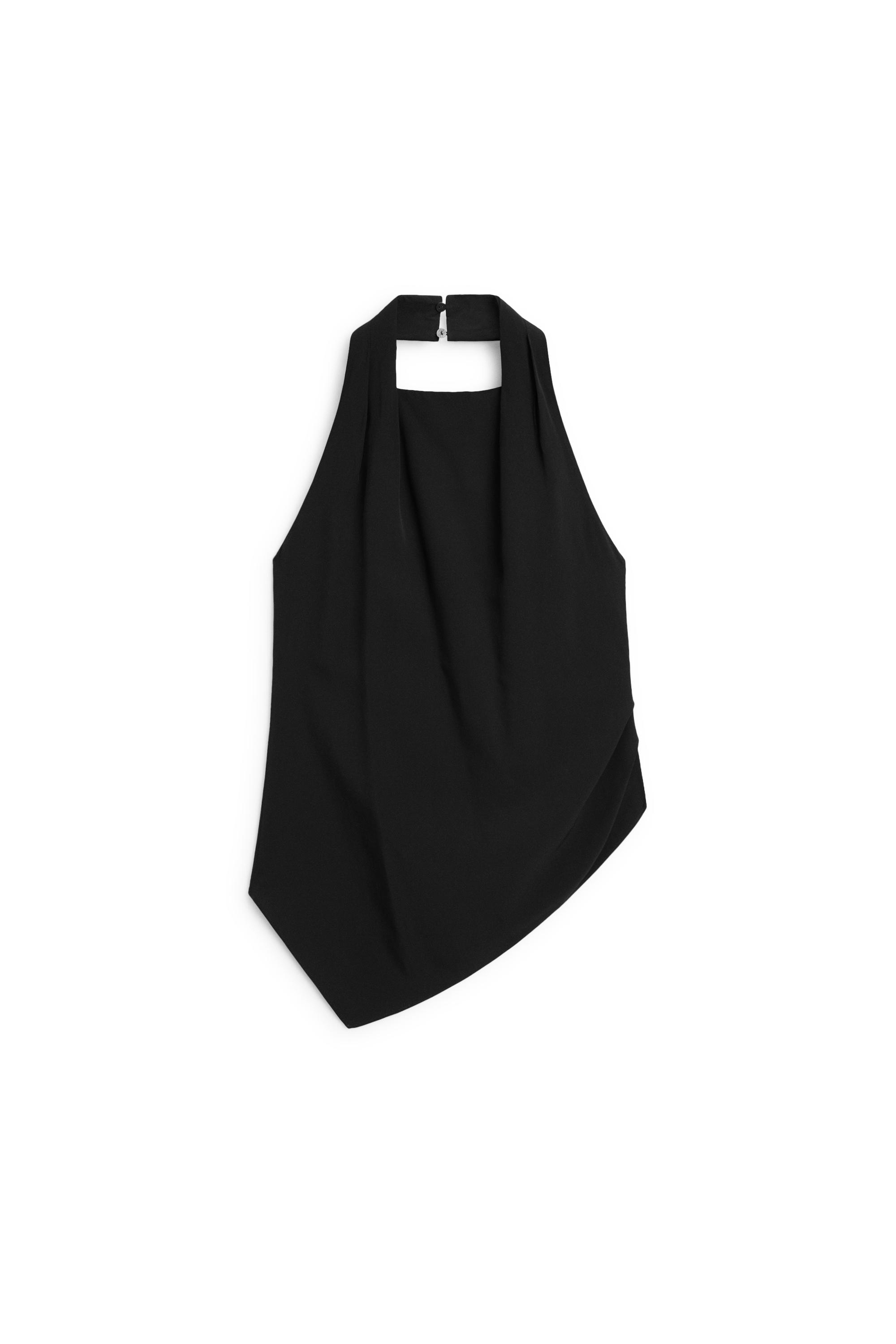 Flowing open-back top — BLACK