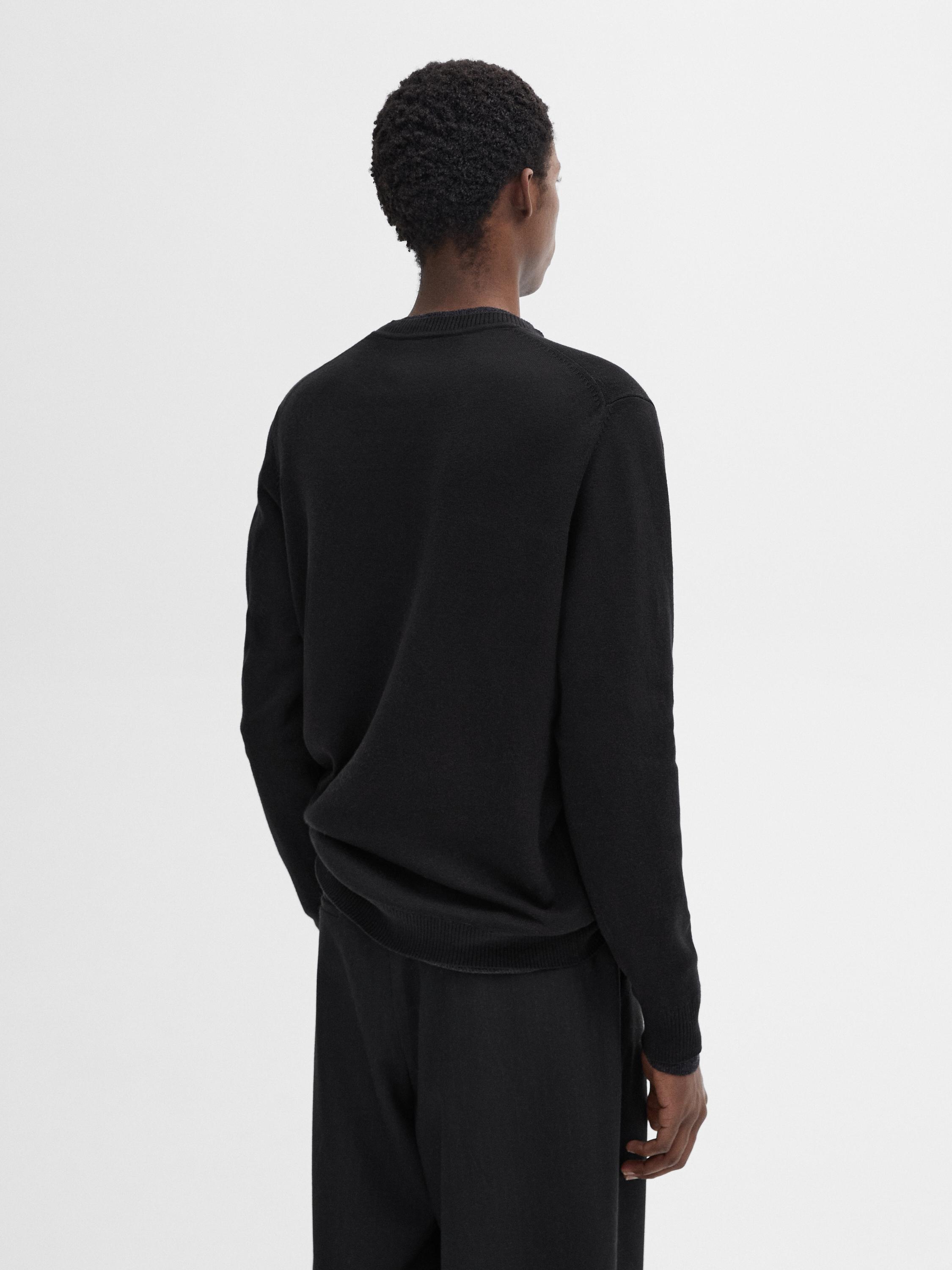 Cotton blend knit sweater