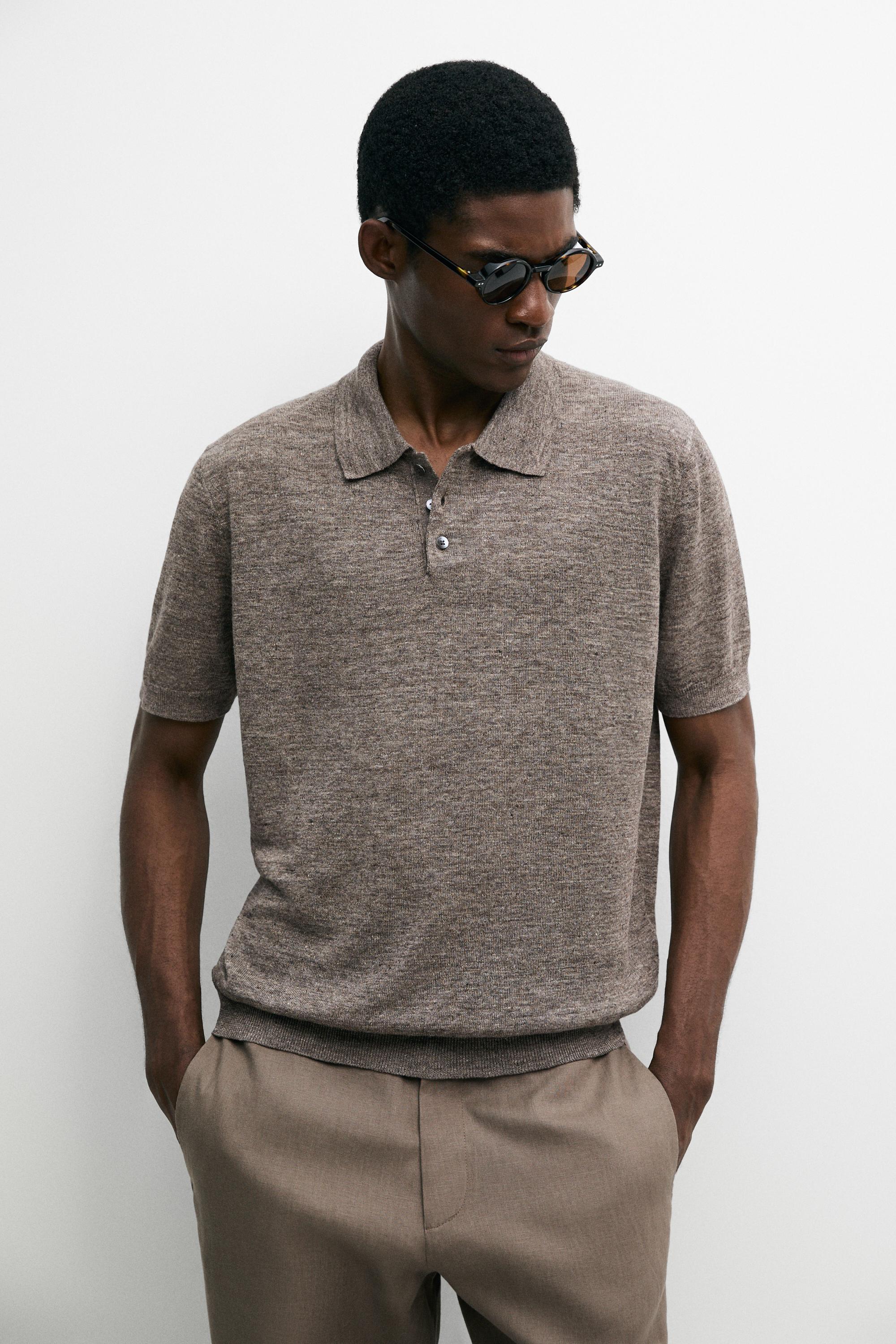 100% linen melange polo shirt — CAREY