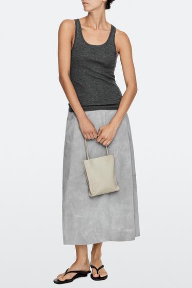 Nappa leather double compartment bag — Off white 1