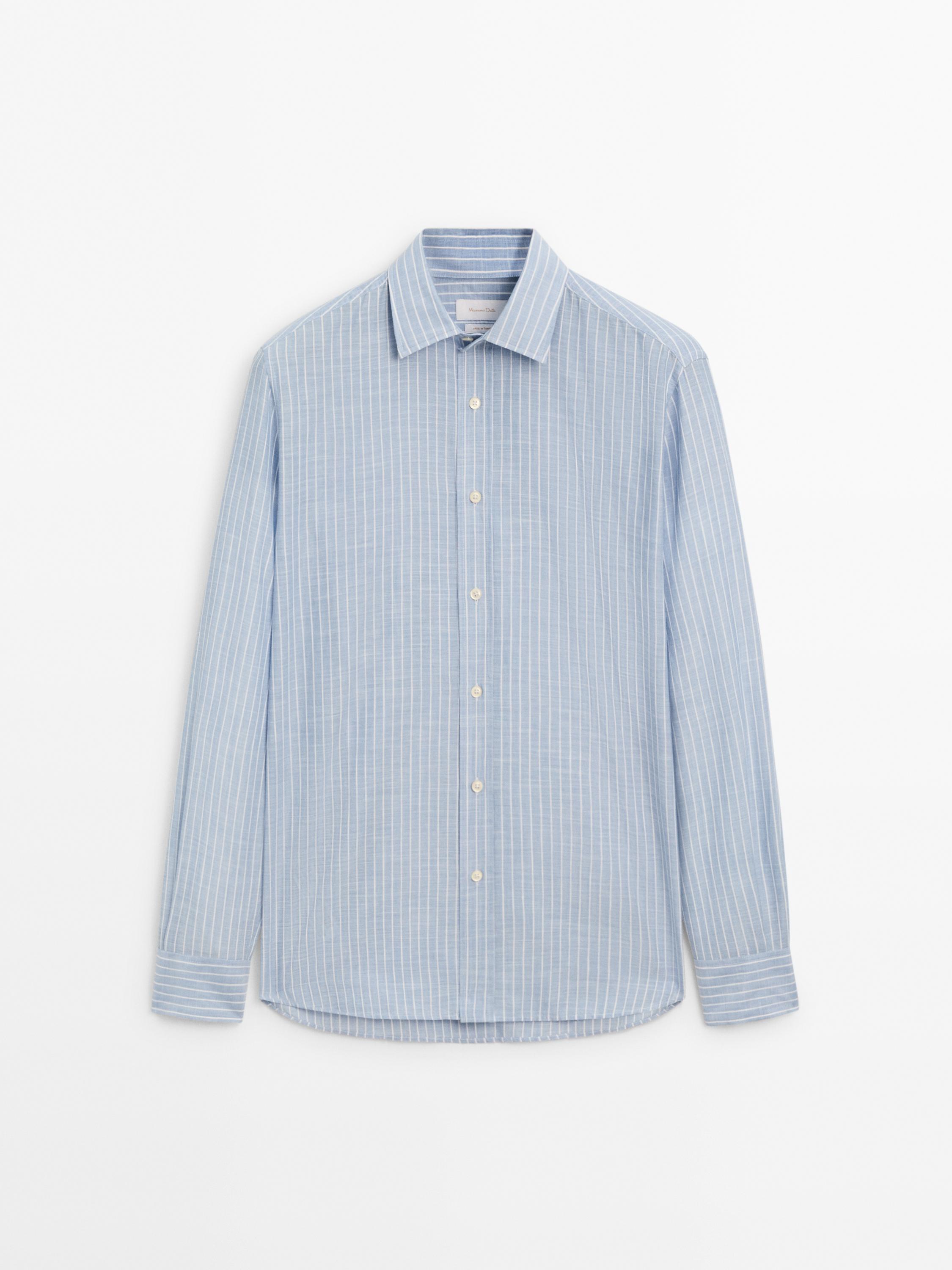 Chemise rayée regular fit en coton mélangé