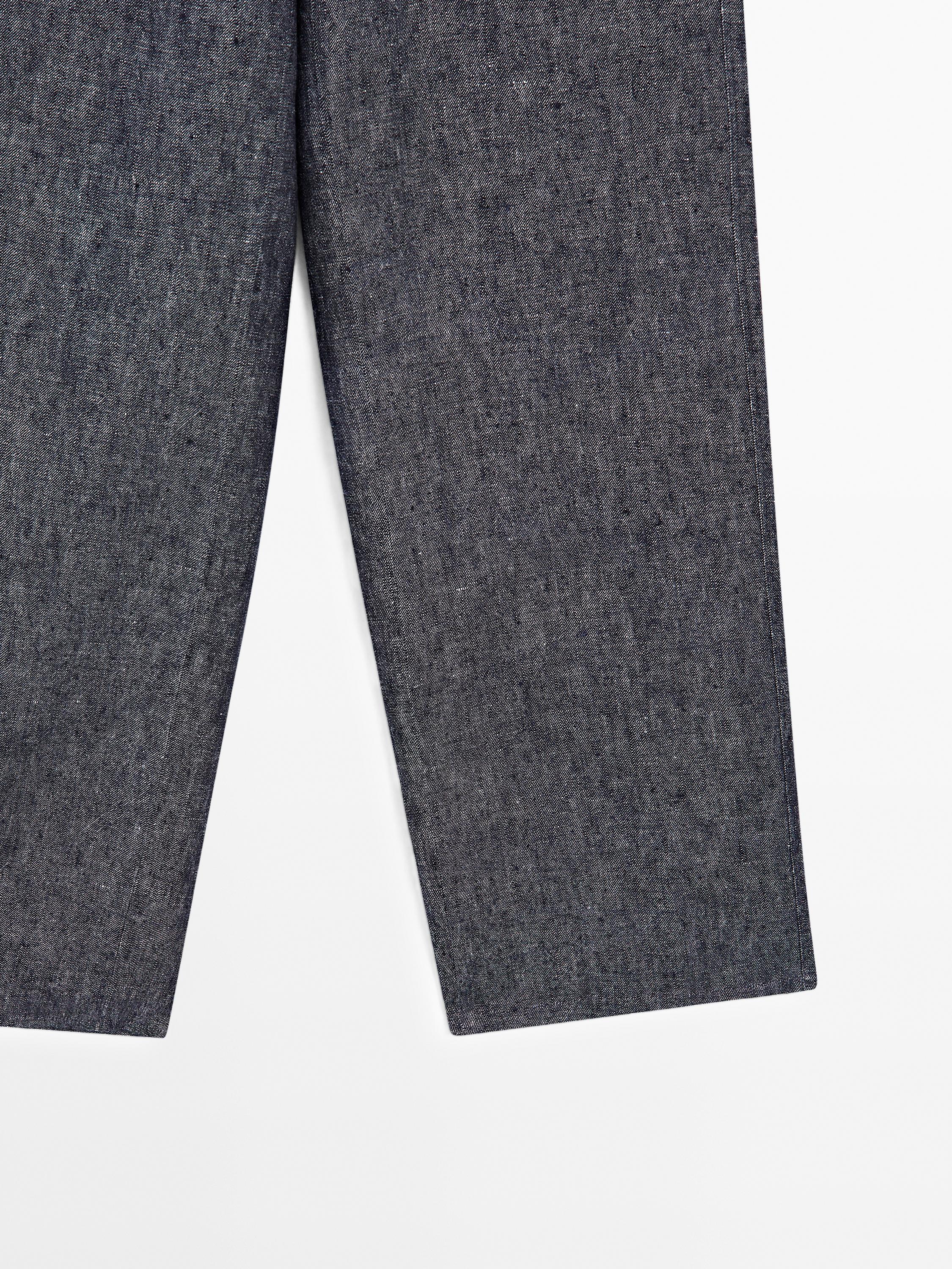 100% linen straight-leg jeans