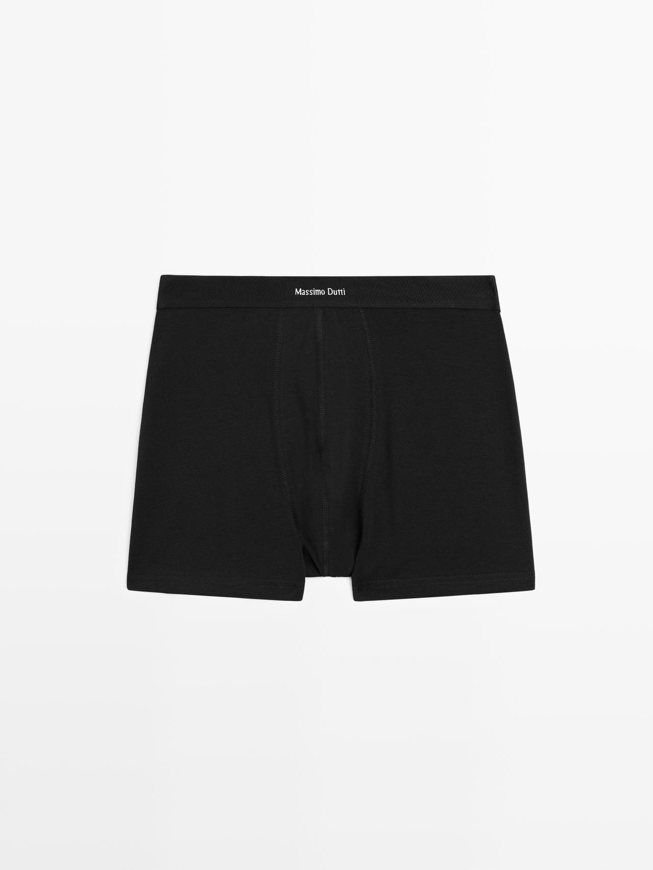 Massimo Dutti - Herre - Boxershorts Med Logo Linning - Sort - Xl