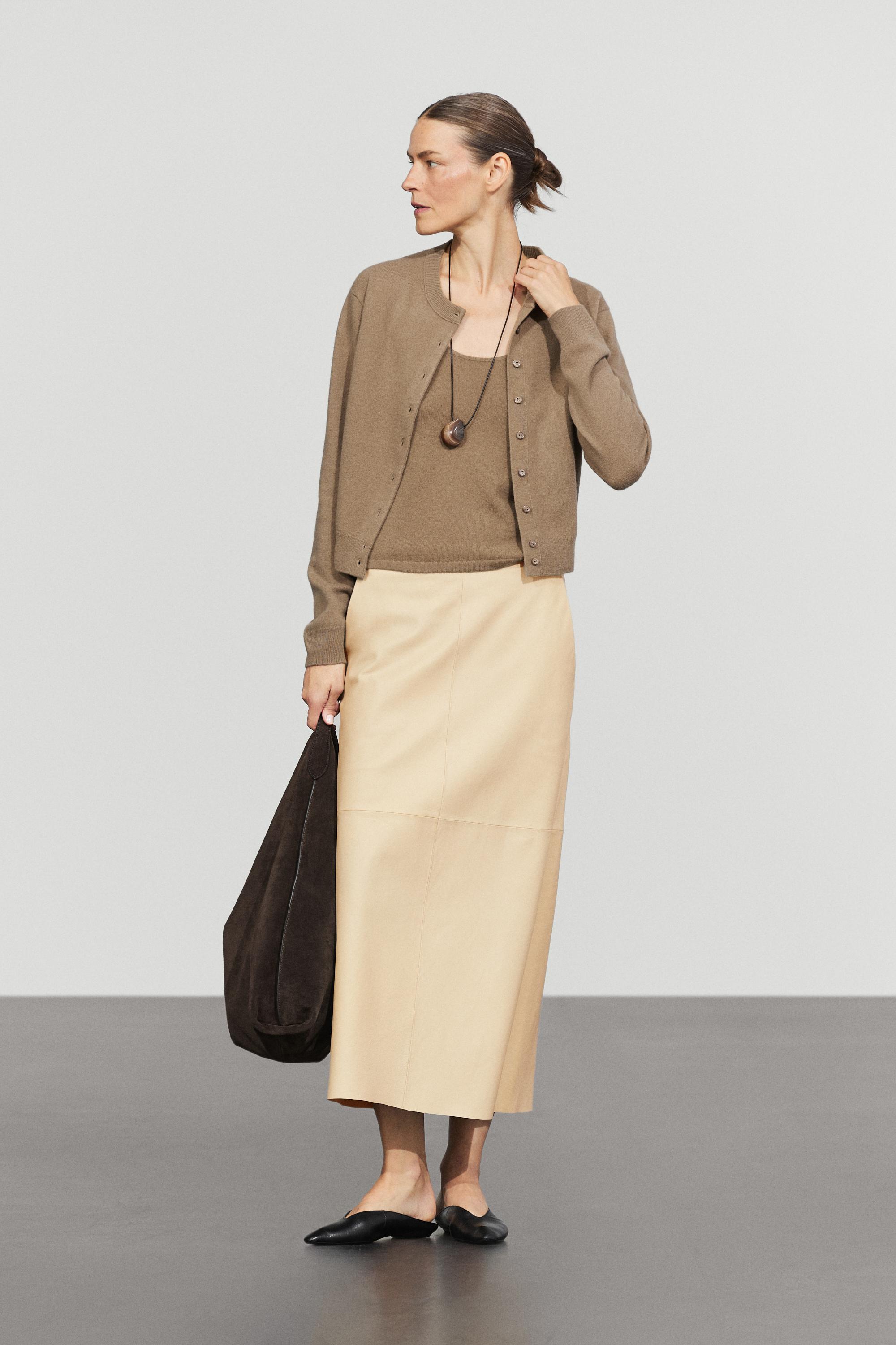 Button-detail knit cardigan — GREENISH