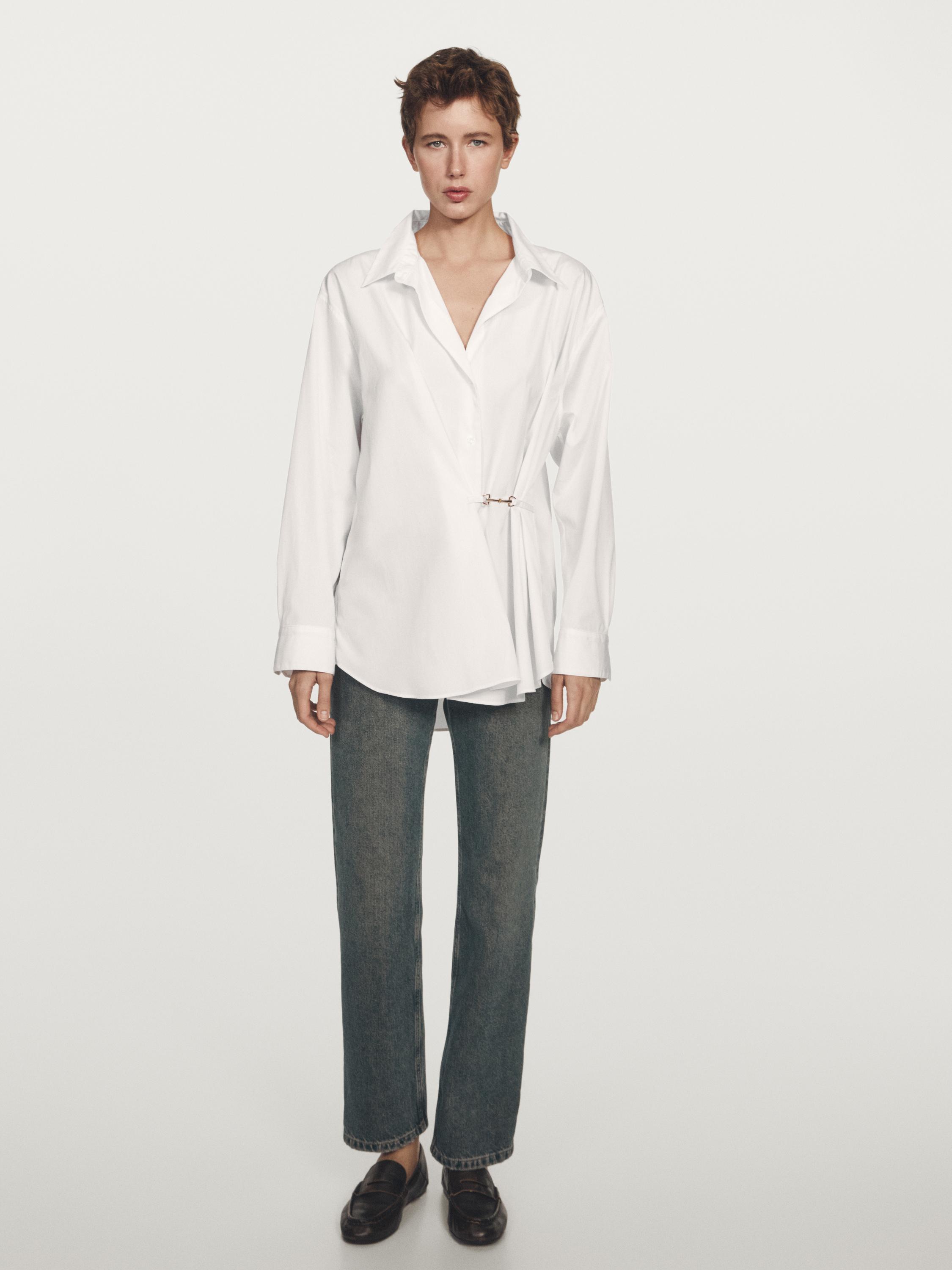 100% cotton poplin shirt with metallic detail