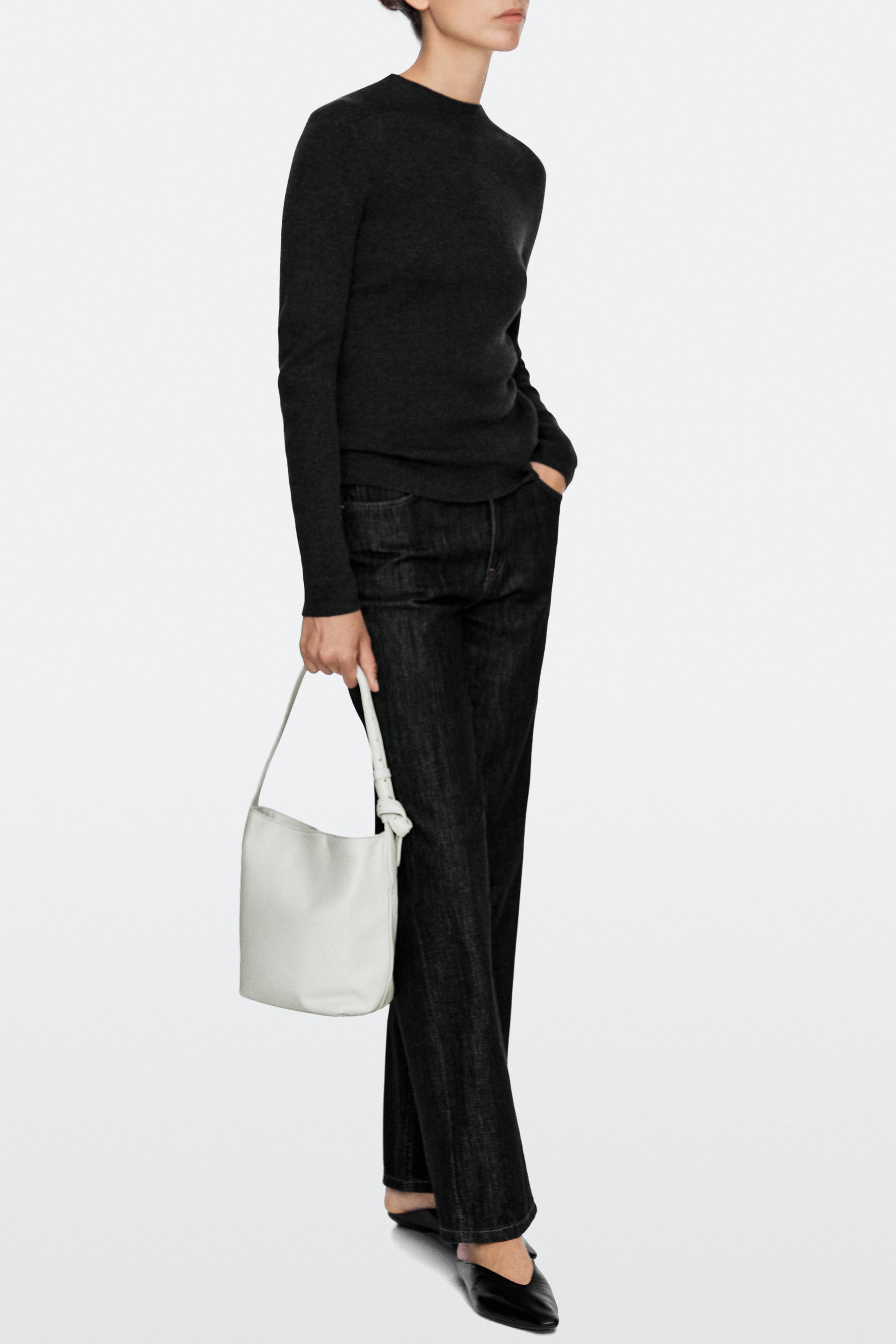 Nappa leather mini bucket bag — Off white