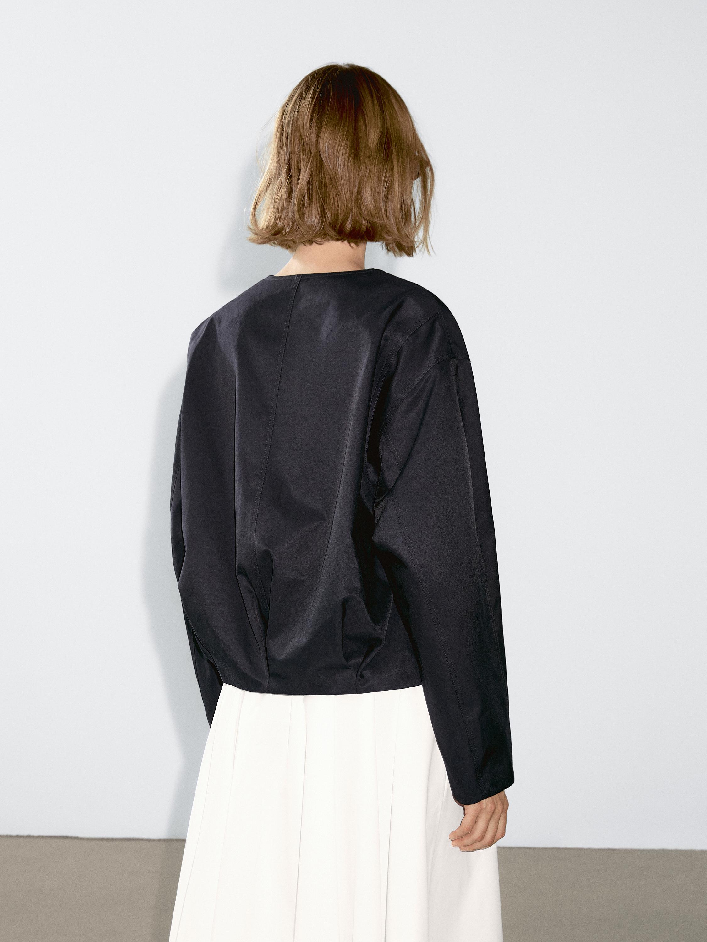 Cotton blend bomber jacket