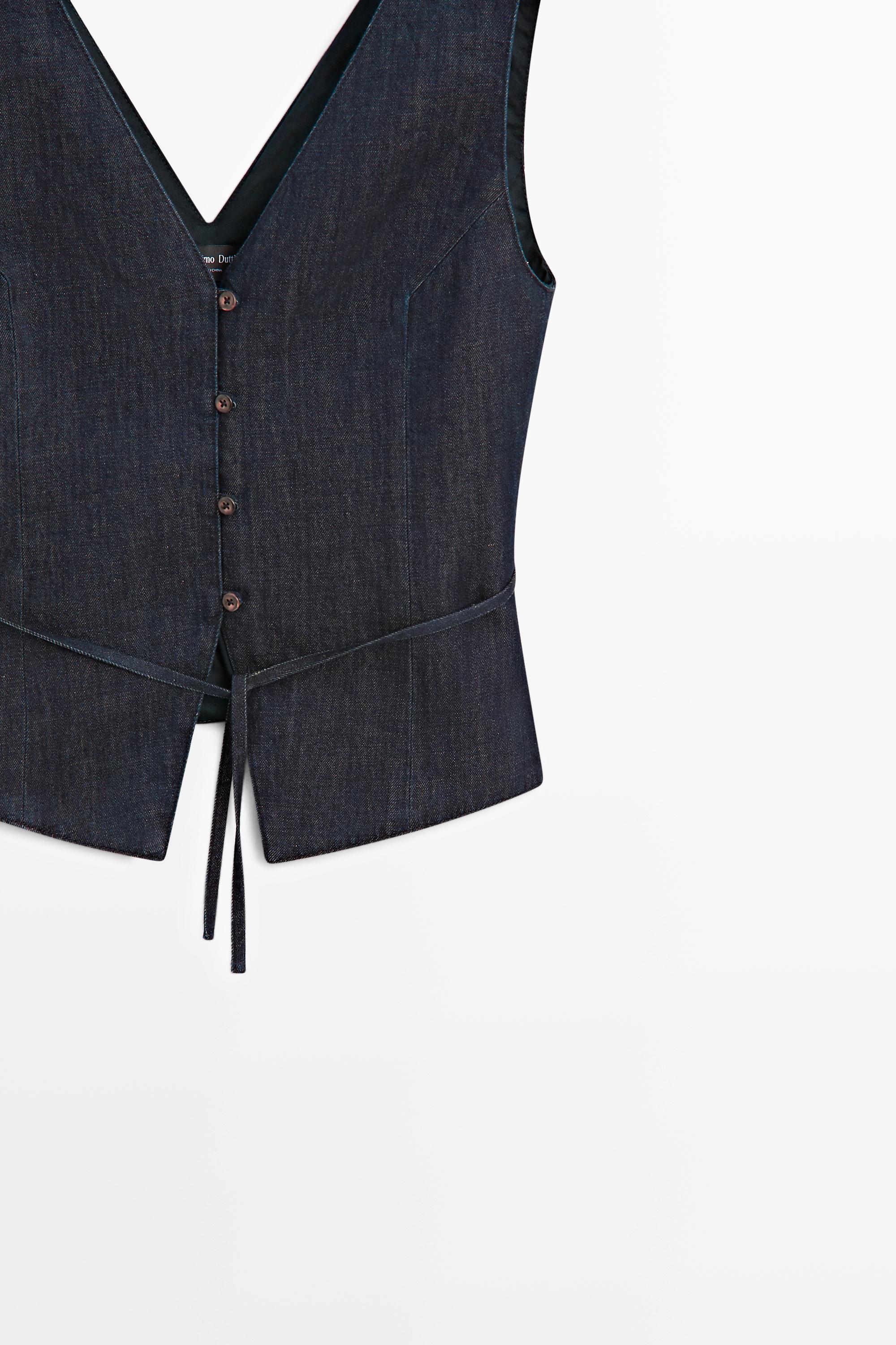 Total look denim vest — DARK BLUE