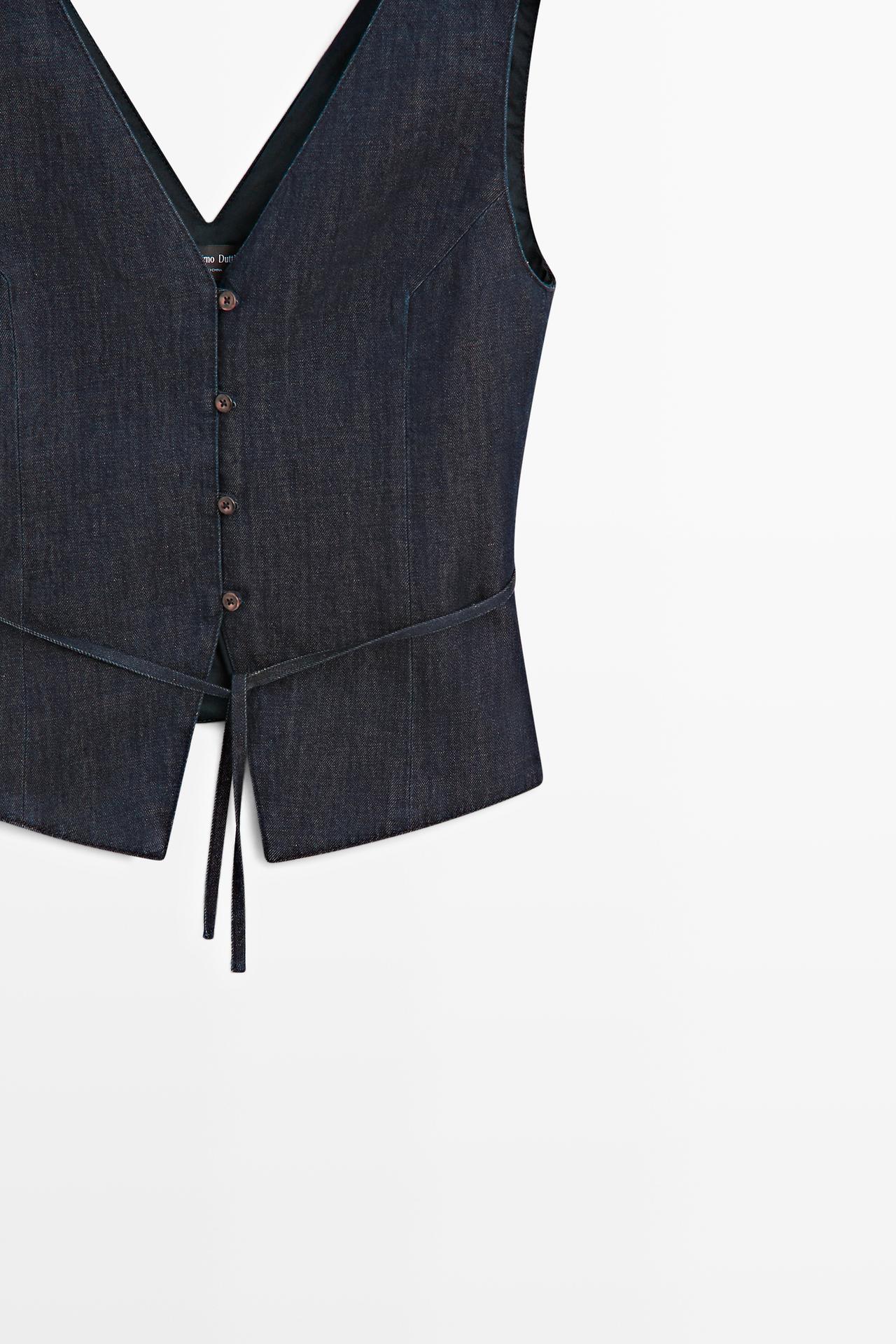 Total look denim vest — DARK BLUE