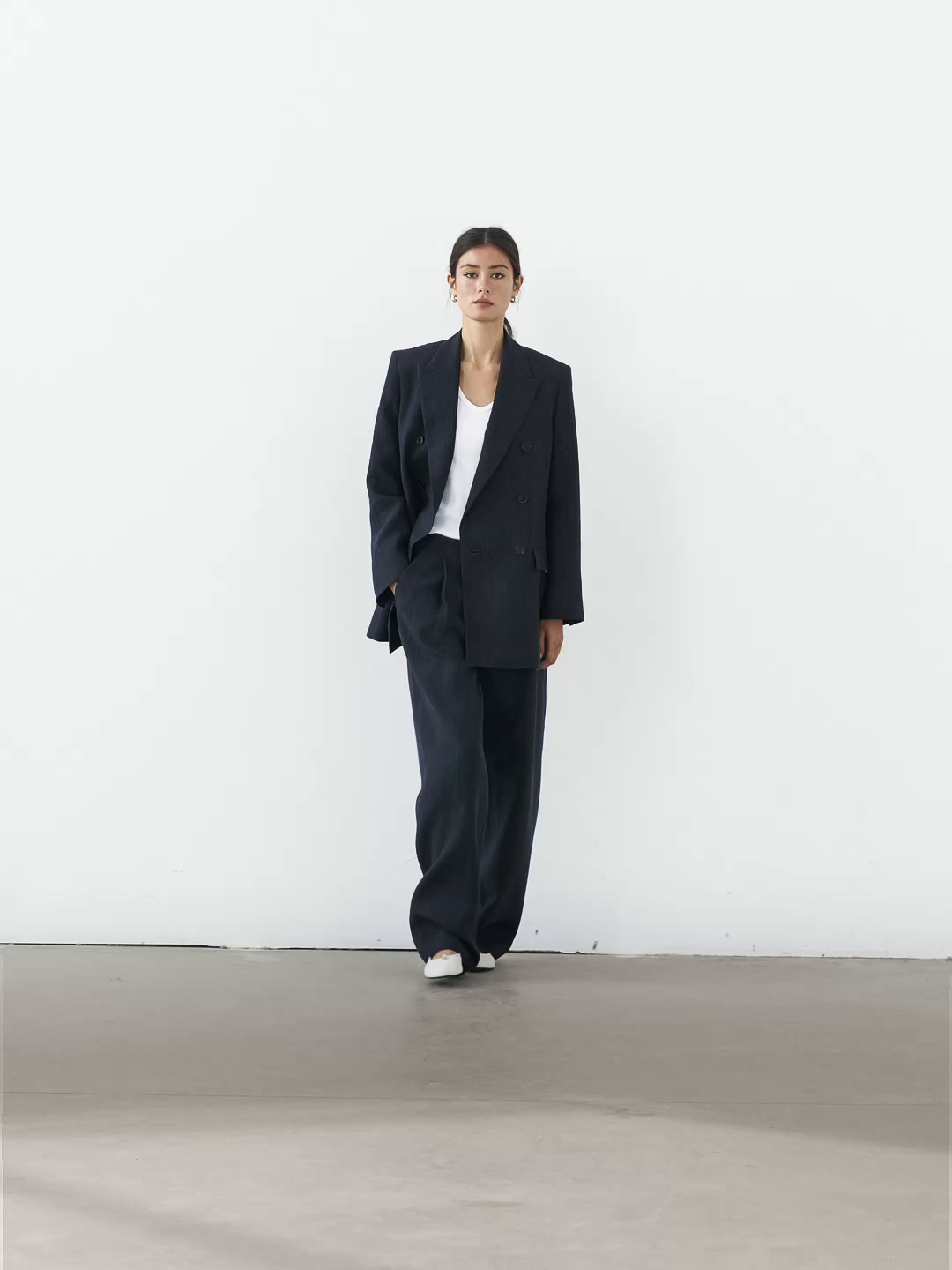 Blazer aus Leinenmischgewebe mit Nadelstreifen