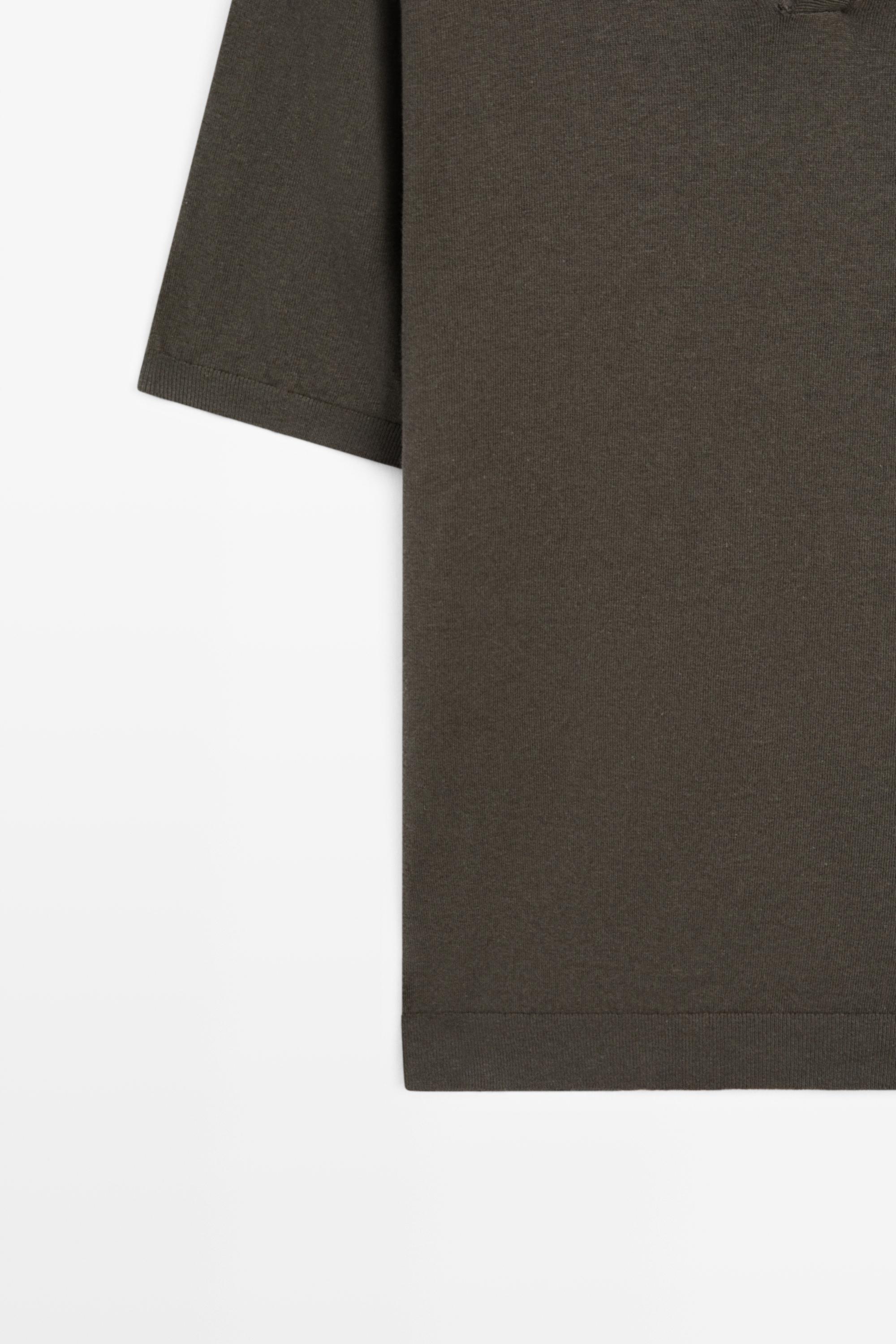 Cotton and linen knit polo sweater - LIMITED EDITION — DARK KHAKI