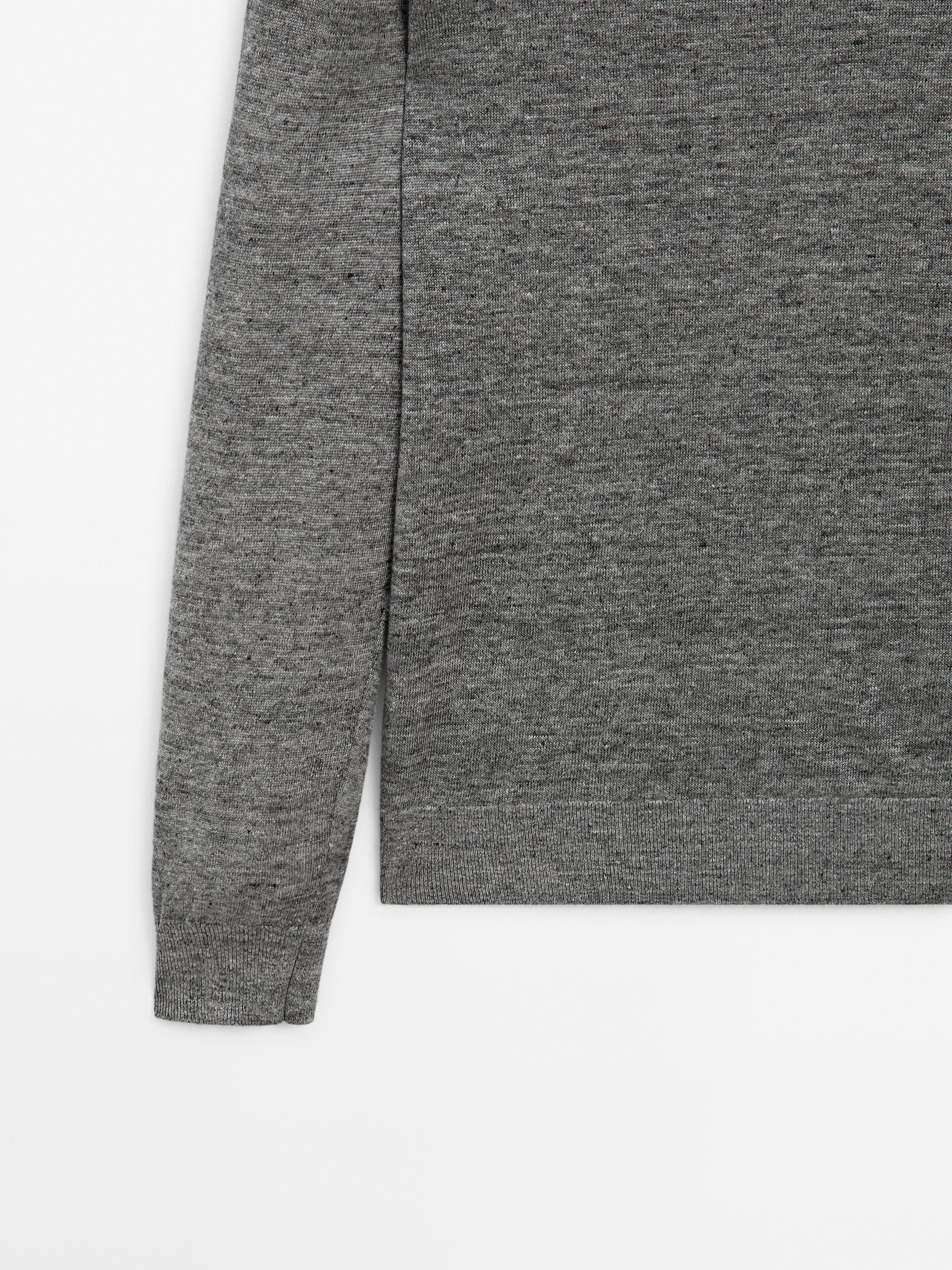 100% linen mouliné knit sweater
