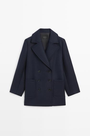 Medium double-breasted coat — NAVY BLUE 2
