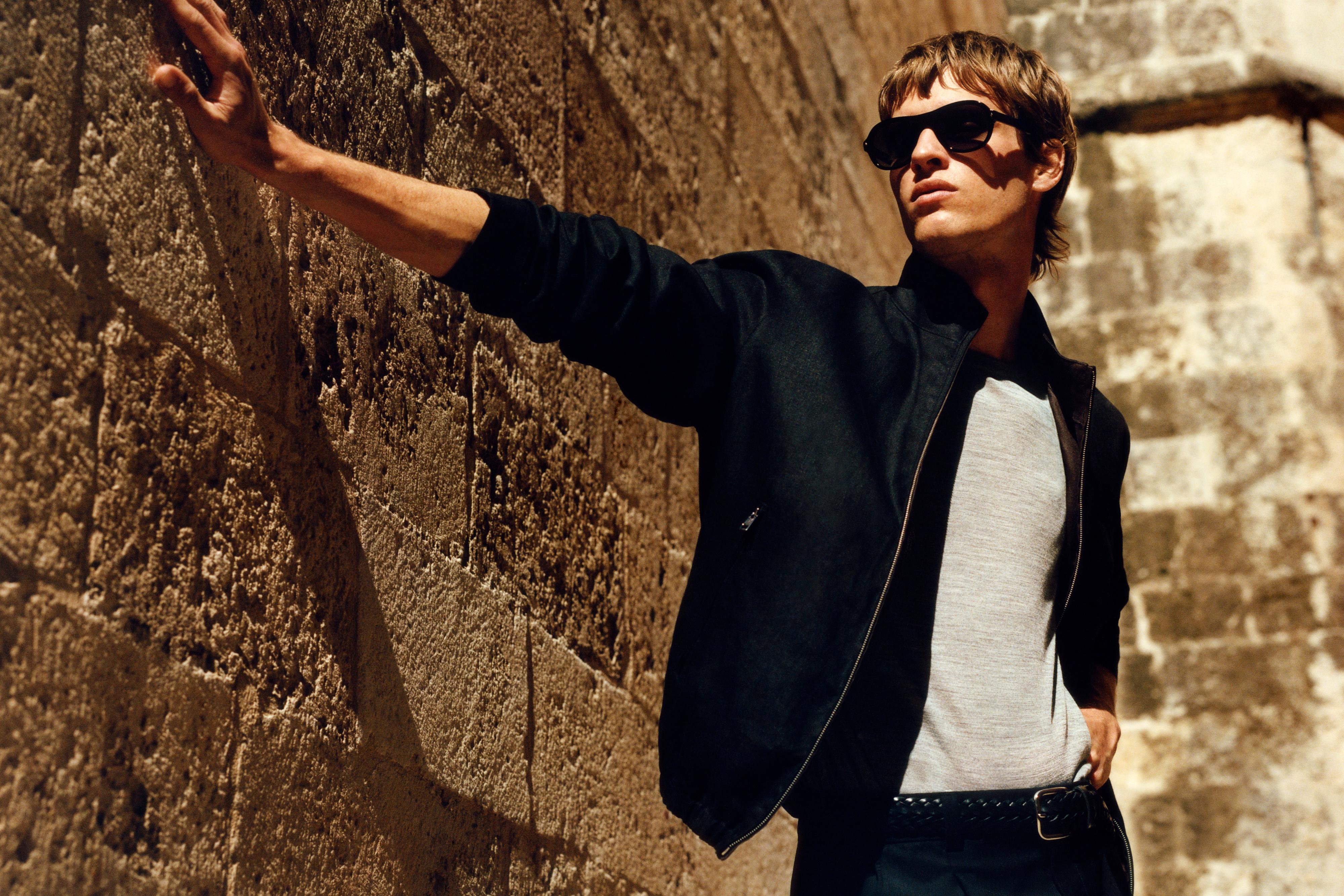 Reversible linen jacket — BLACK