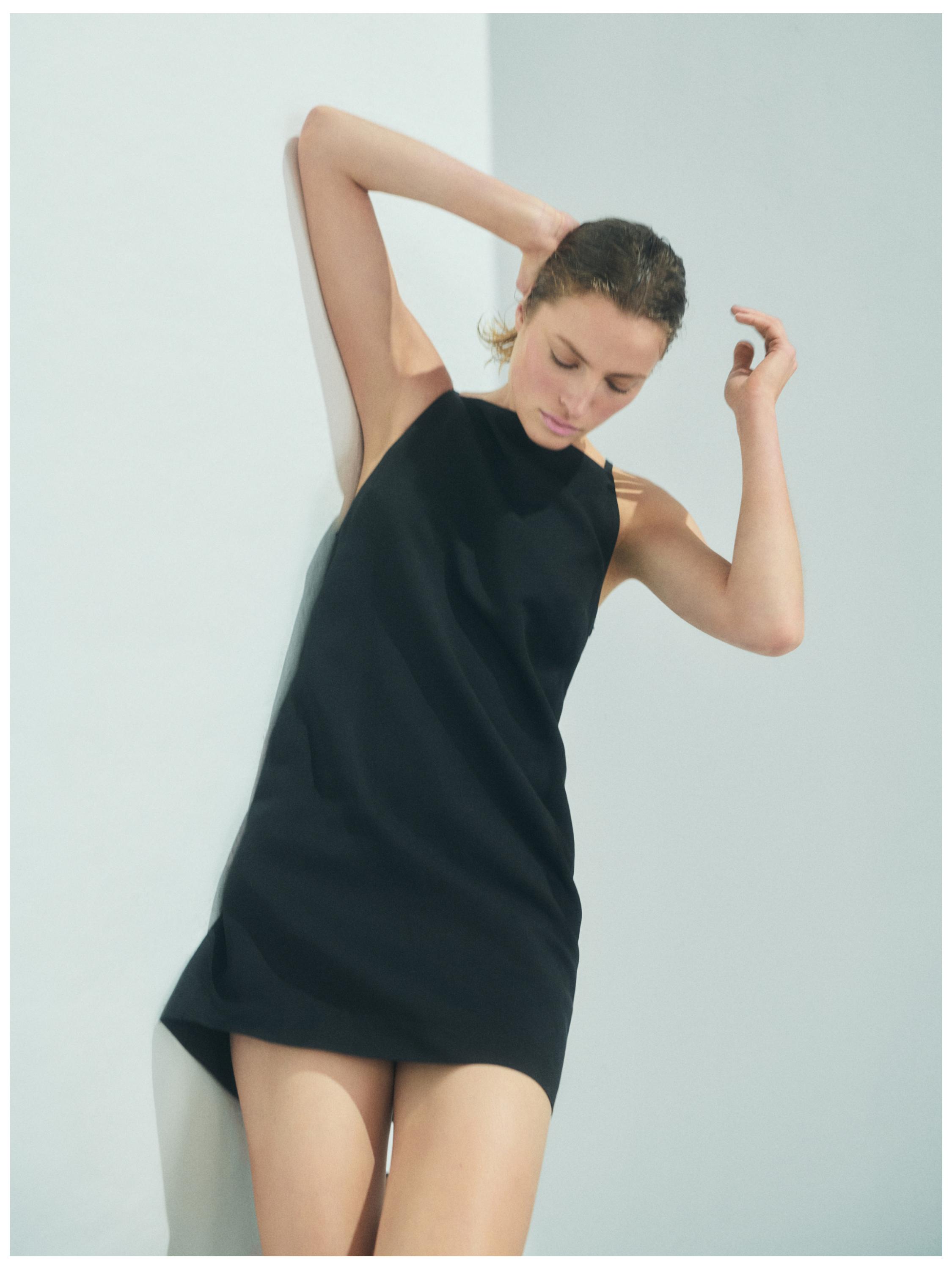 Thin strap mini dress — BLACK