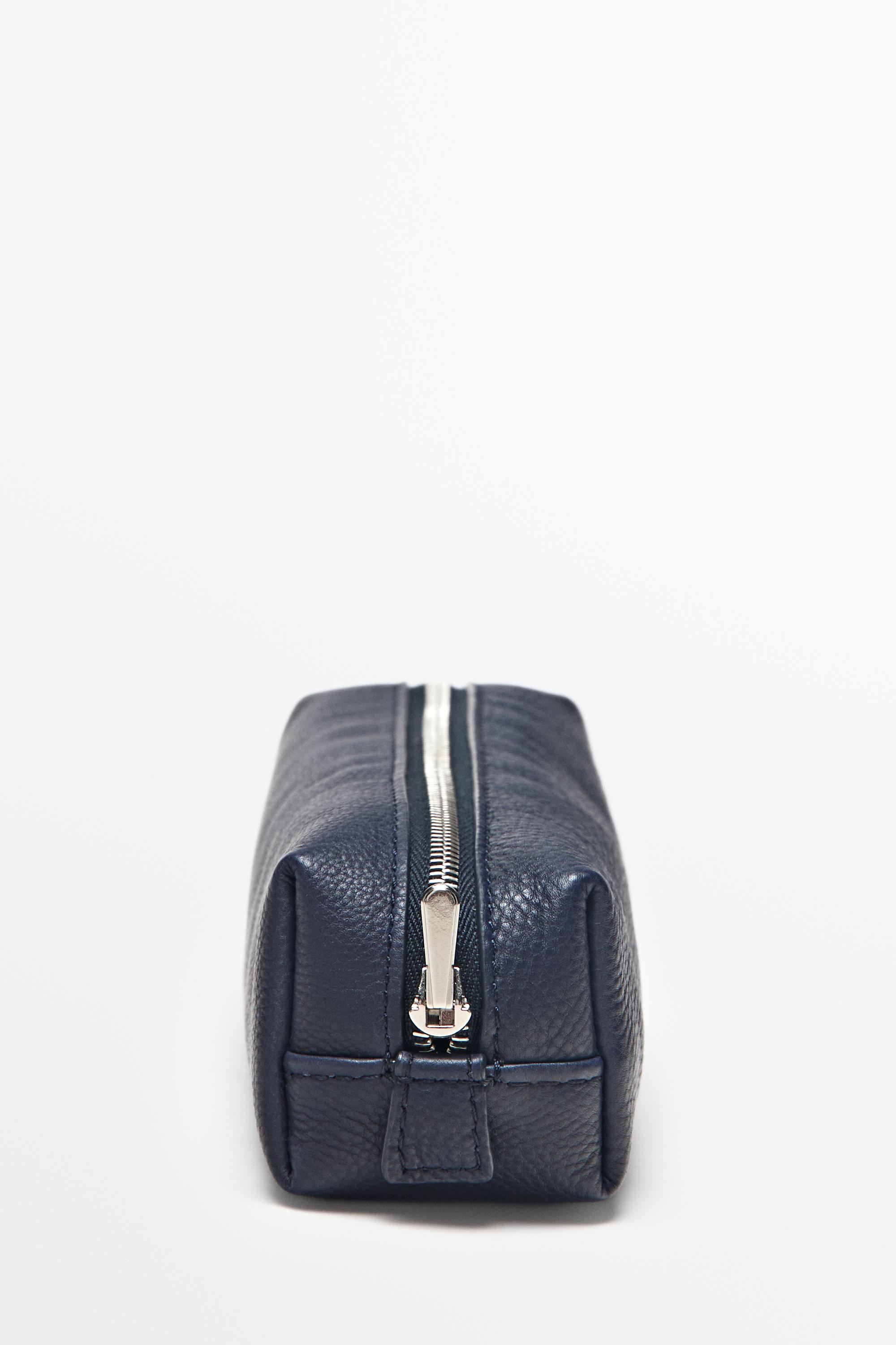Nappa leather zip pouch
