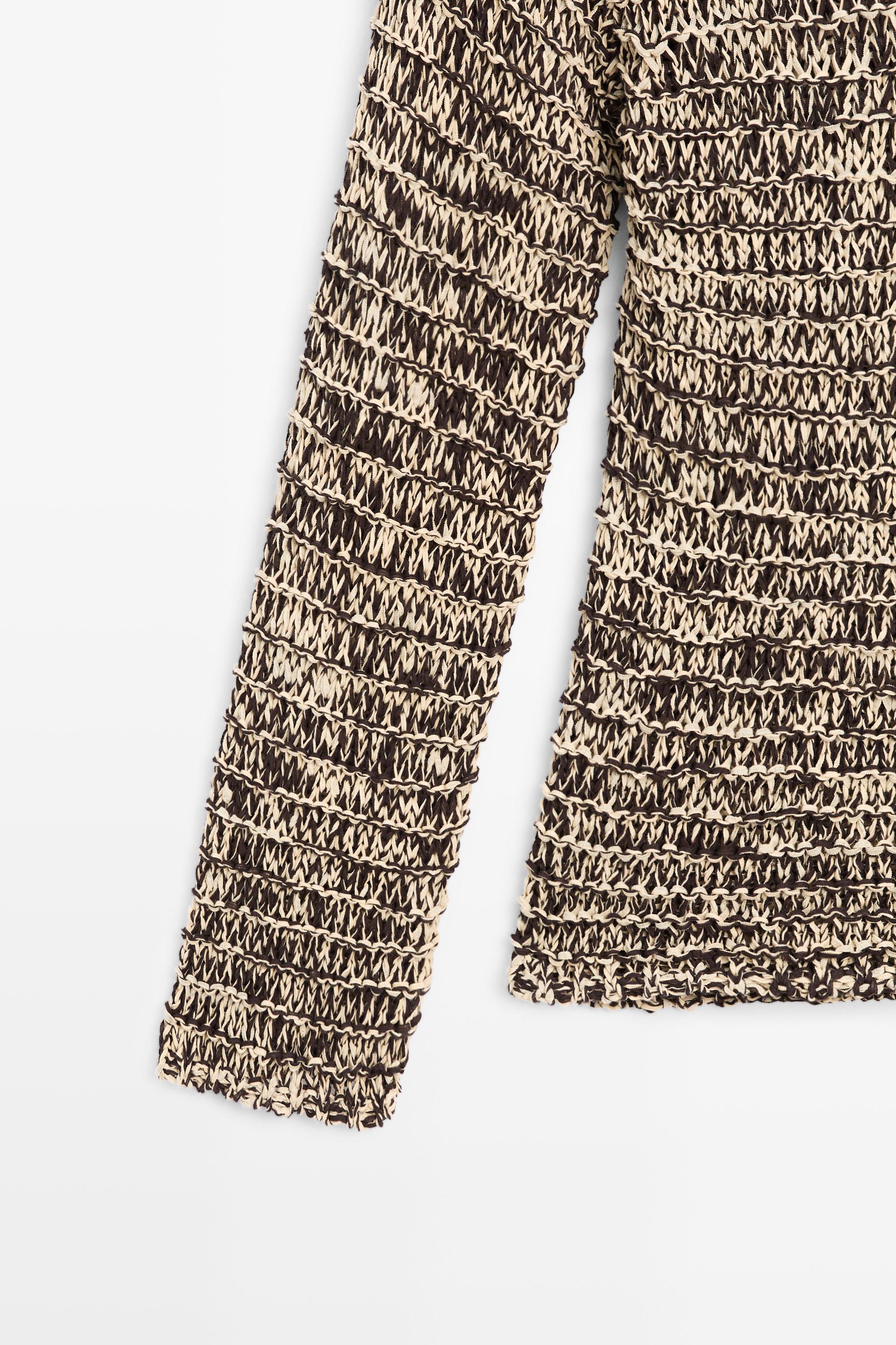 Marled knit sweater — SAND