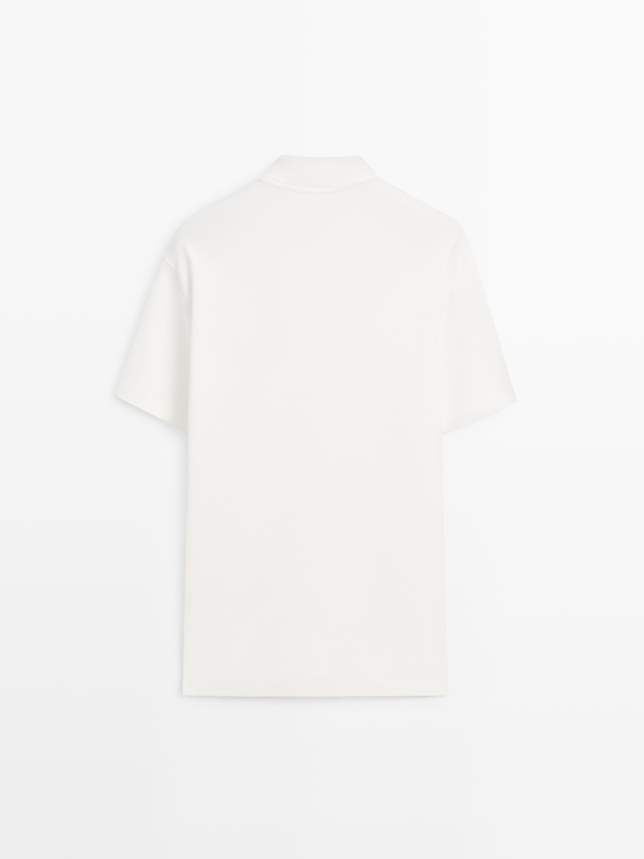 Short sleeve cotton polo shirt — Light Beige
