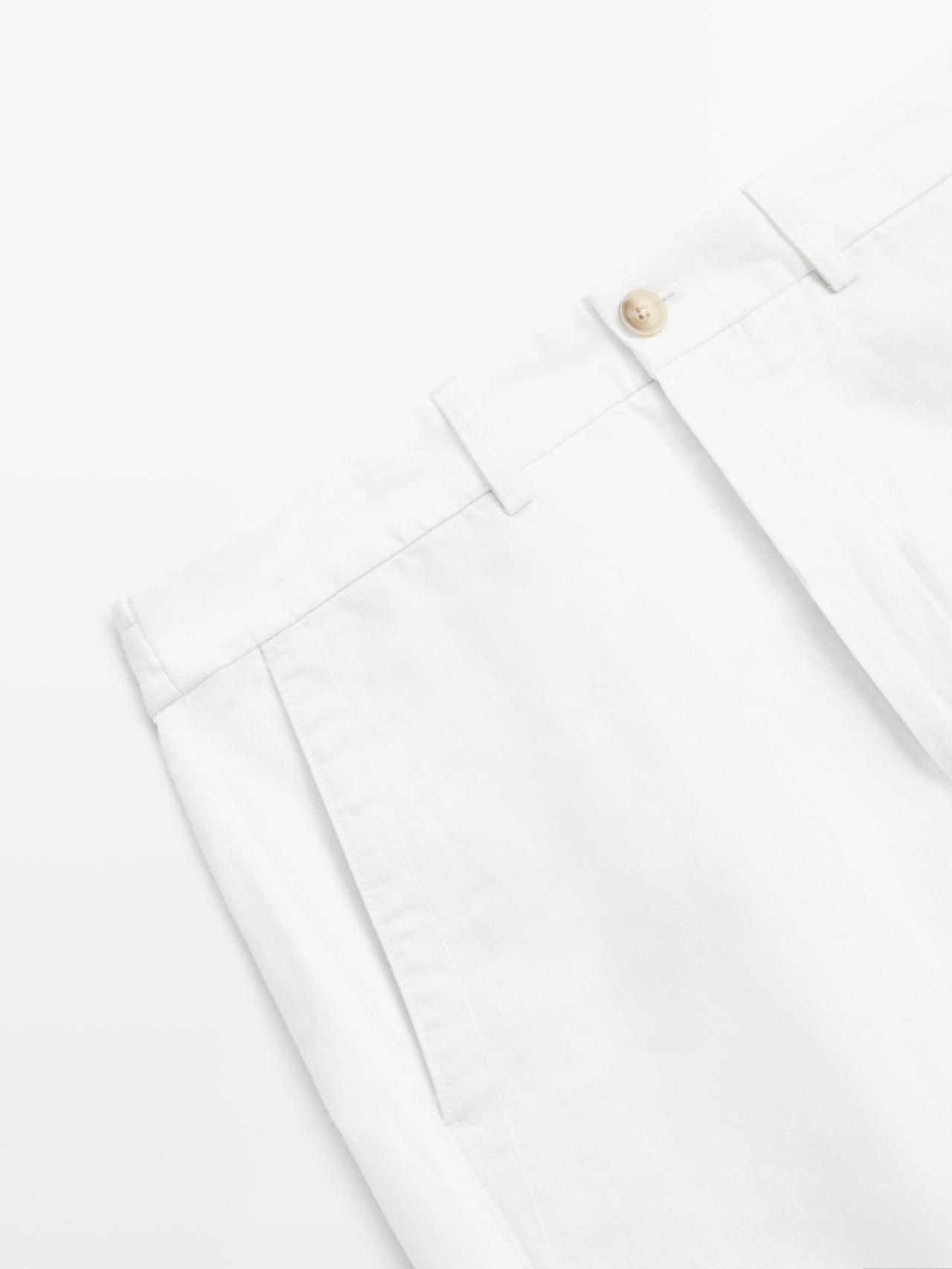 Linen blend Bermuda shorts — WHITE