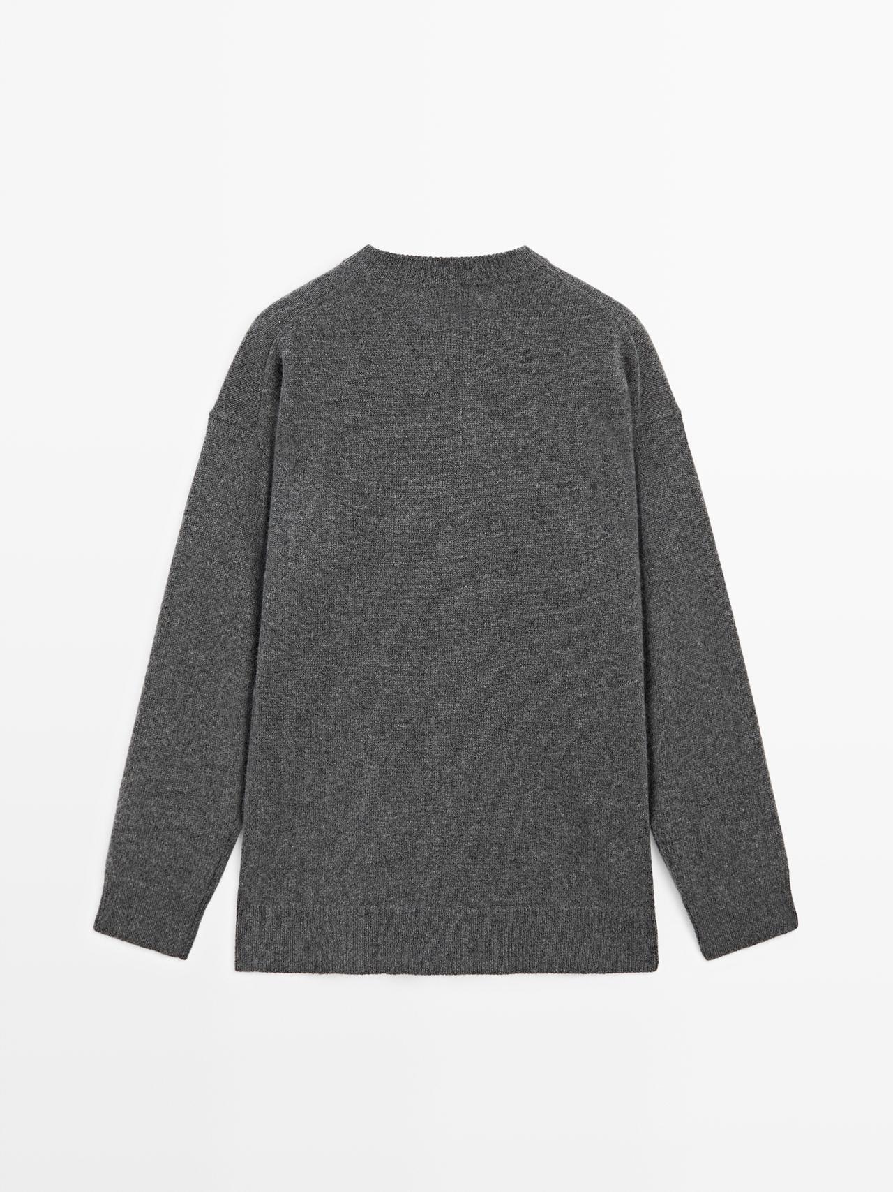 100% cashmere oversize knit cardigan — ANTHRACITE GREY