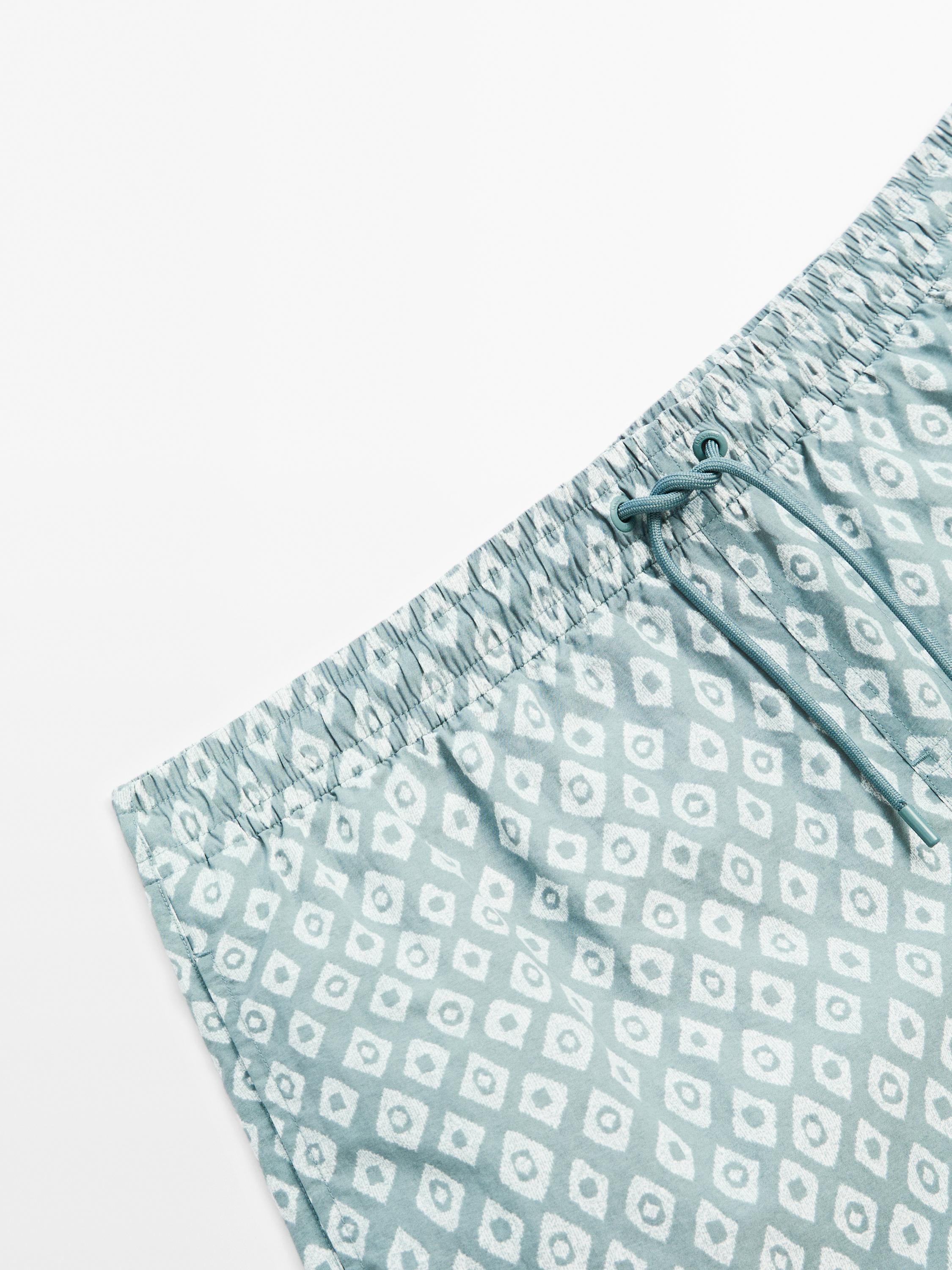 Short fit printed swimming trunks
