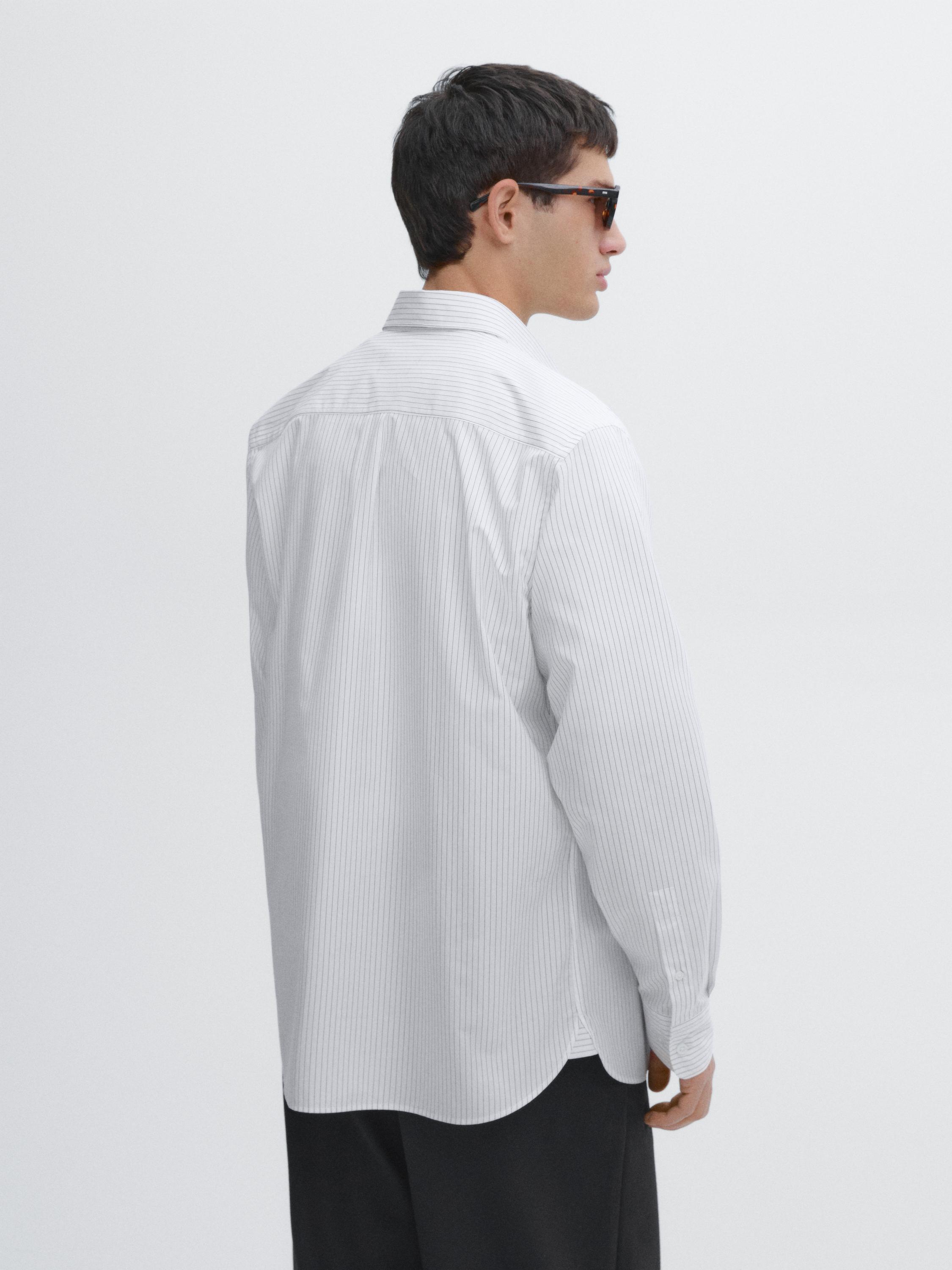 Chemise regular fit en popeline 100 % coton