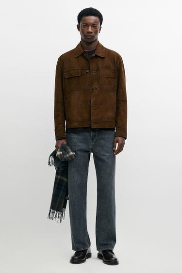 Suede jacket with pocket detail — RUSSET 1