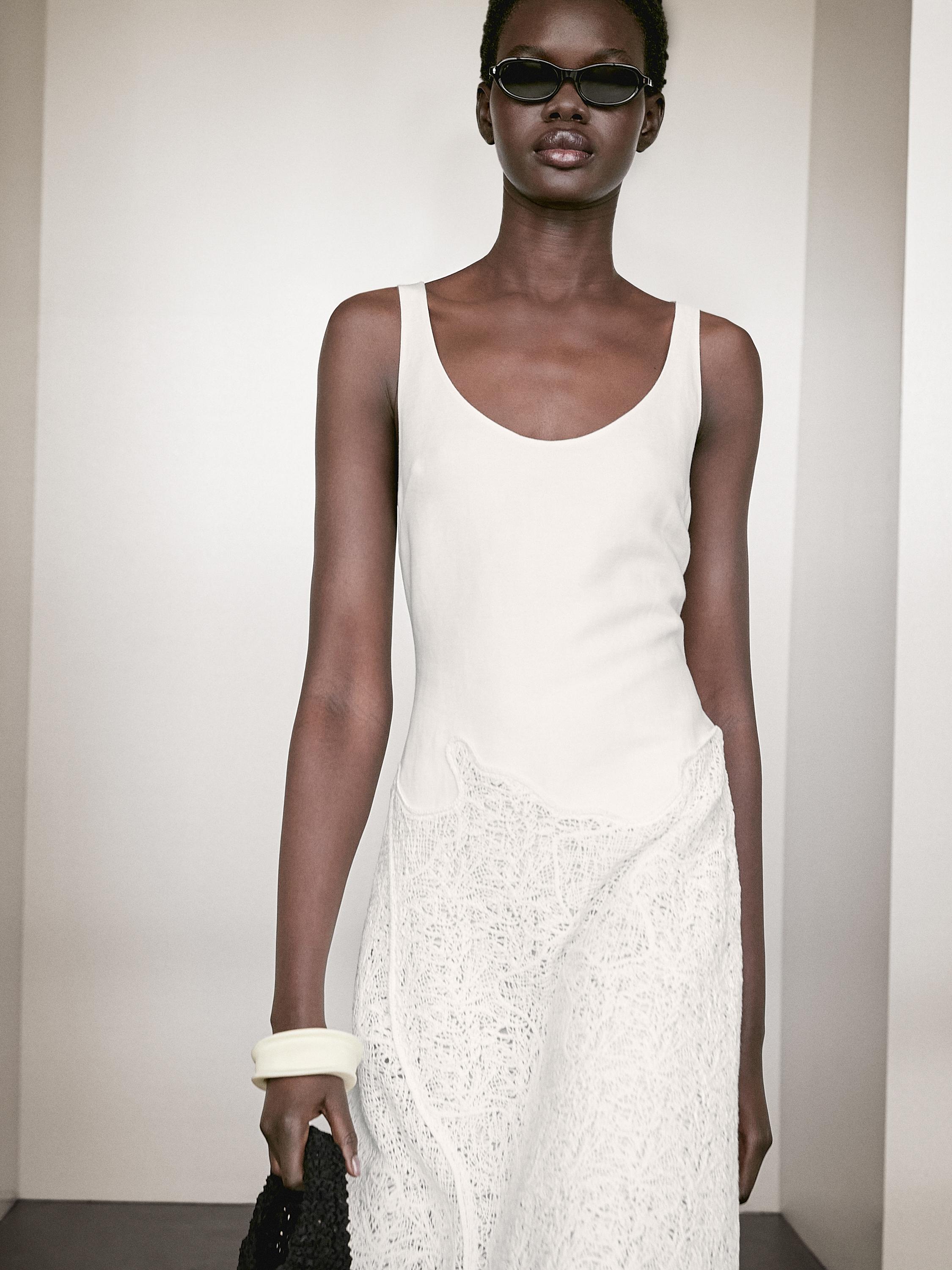 Utsvinget midikjole i bomullsblanding