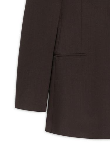 Long stretch wool blend blazer - LIMITED EDITION — Chocolate 8