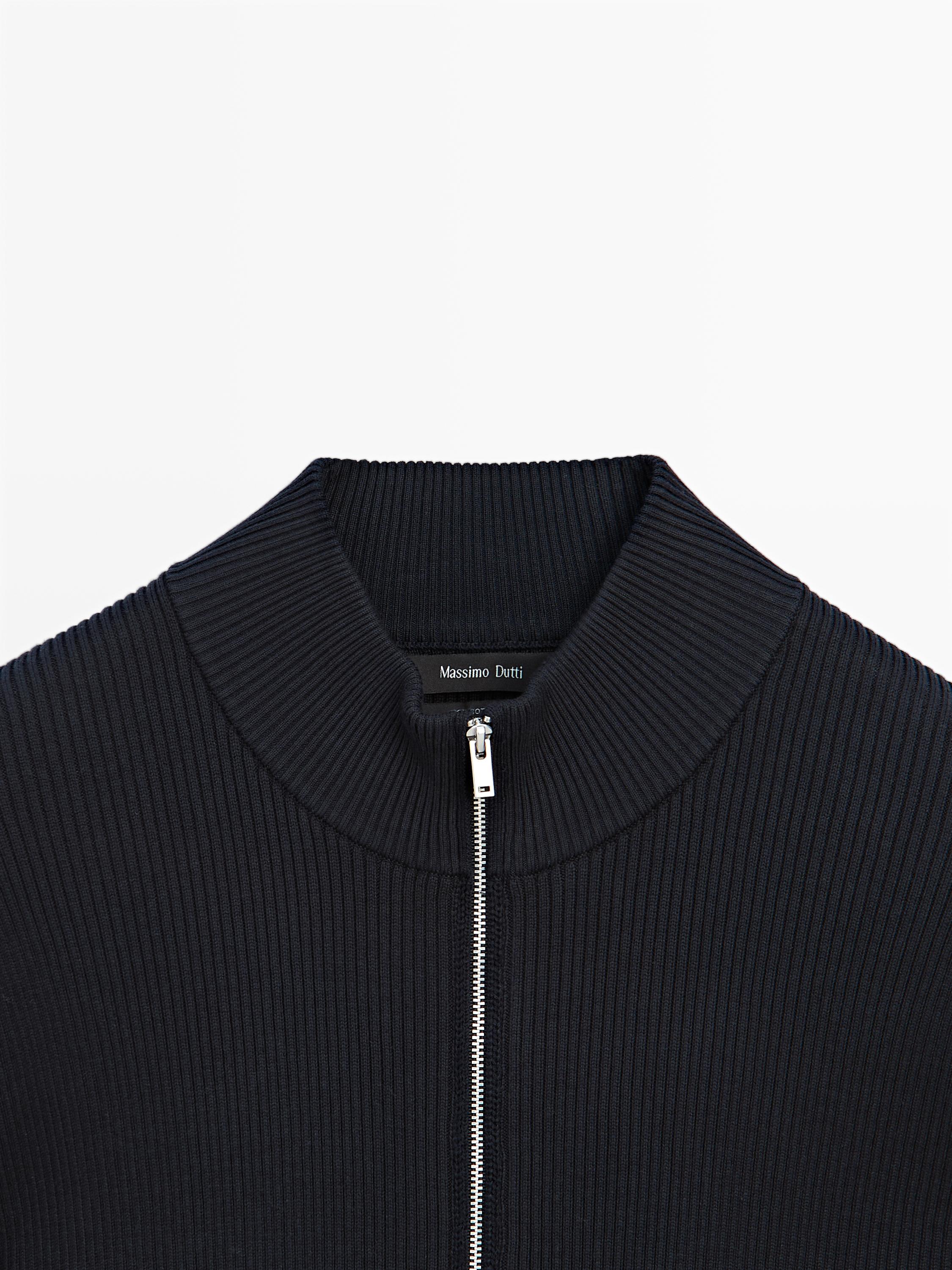 100% cotton zip cardigan