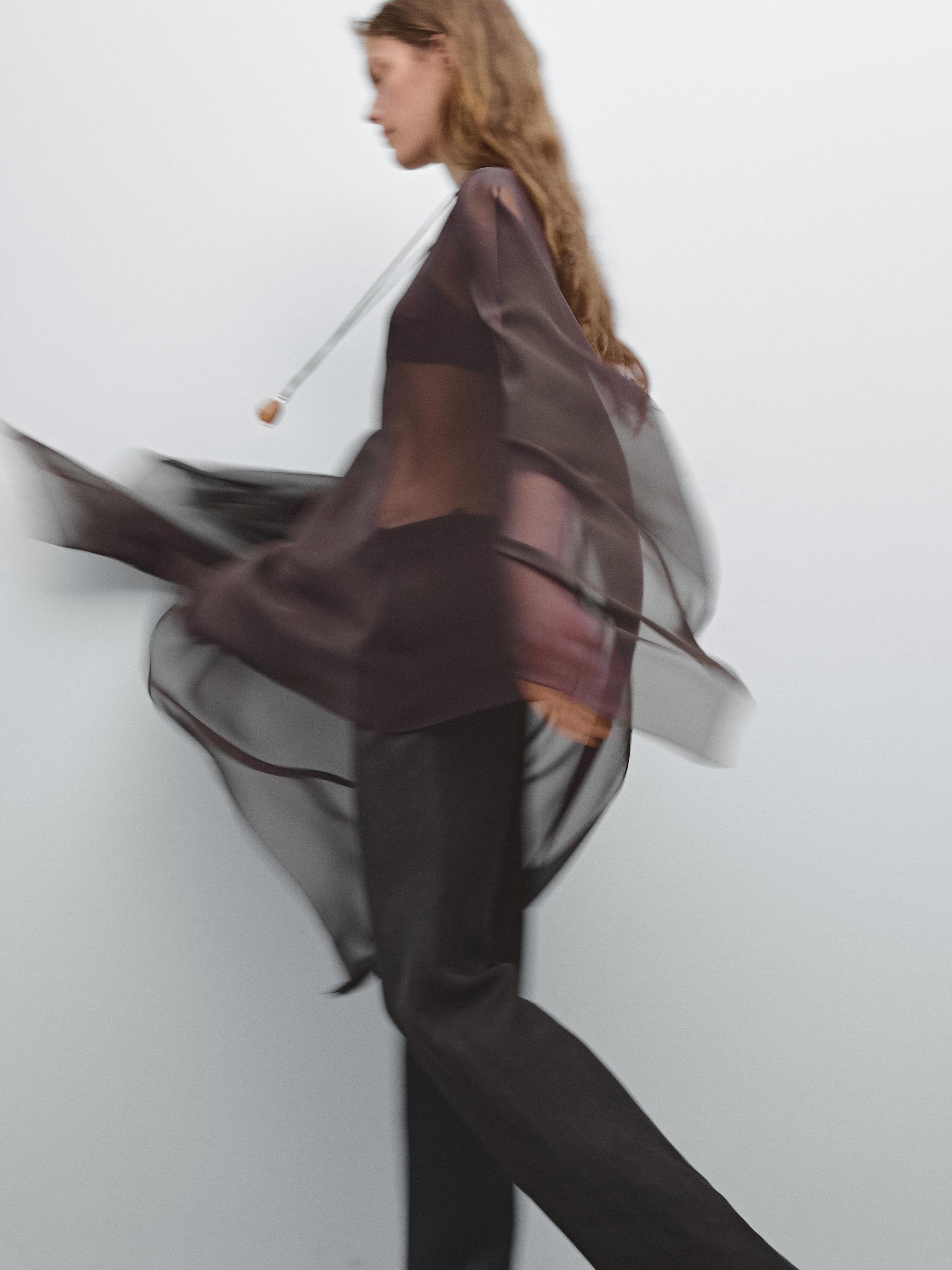 Flowing 100% mulberry silk cape