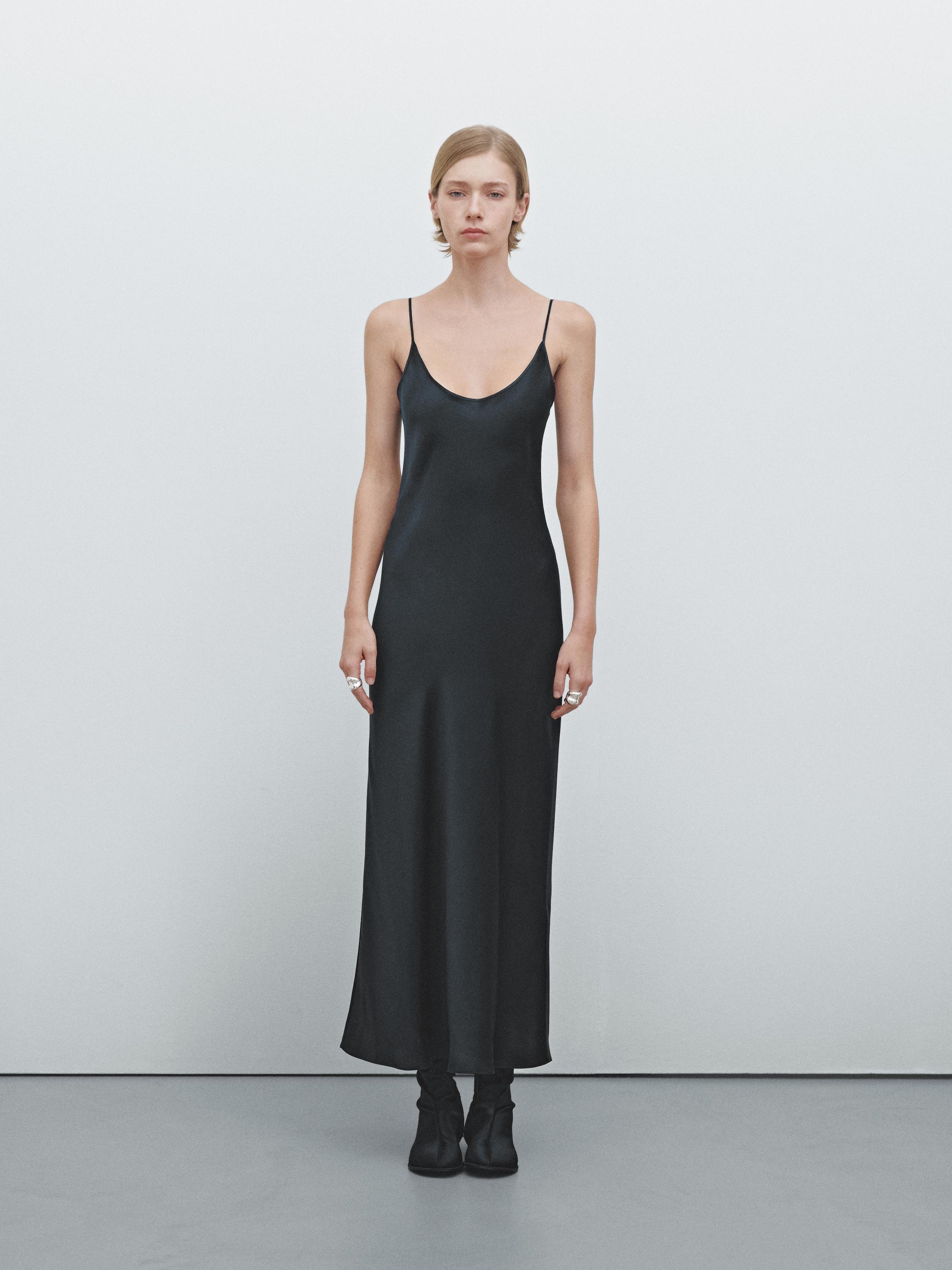 Black dress massimo dutti hotsell