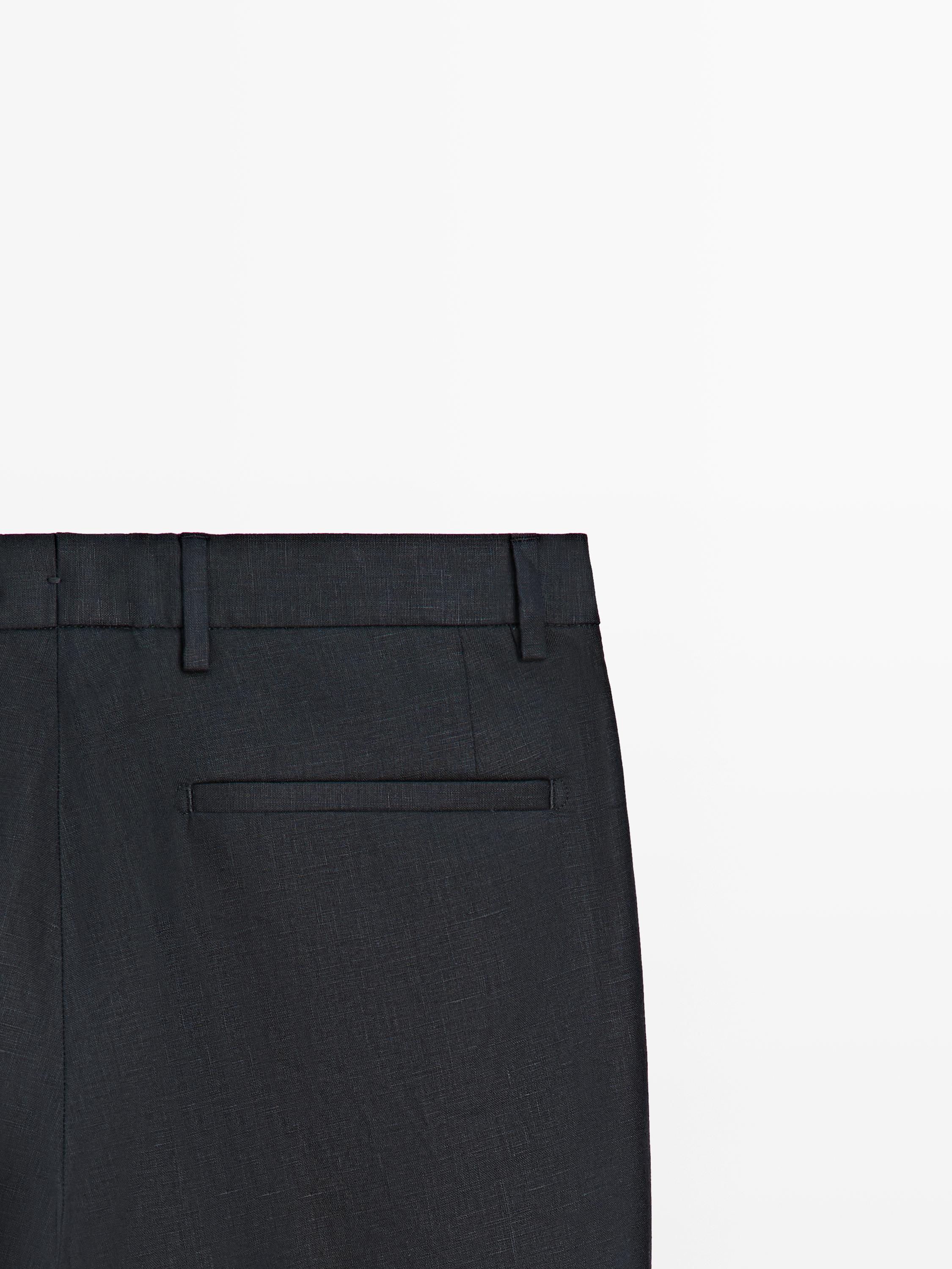 Linen suit trousers — DEEP BLUE