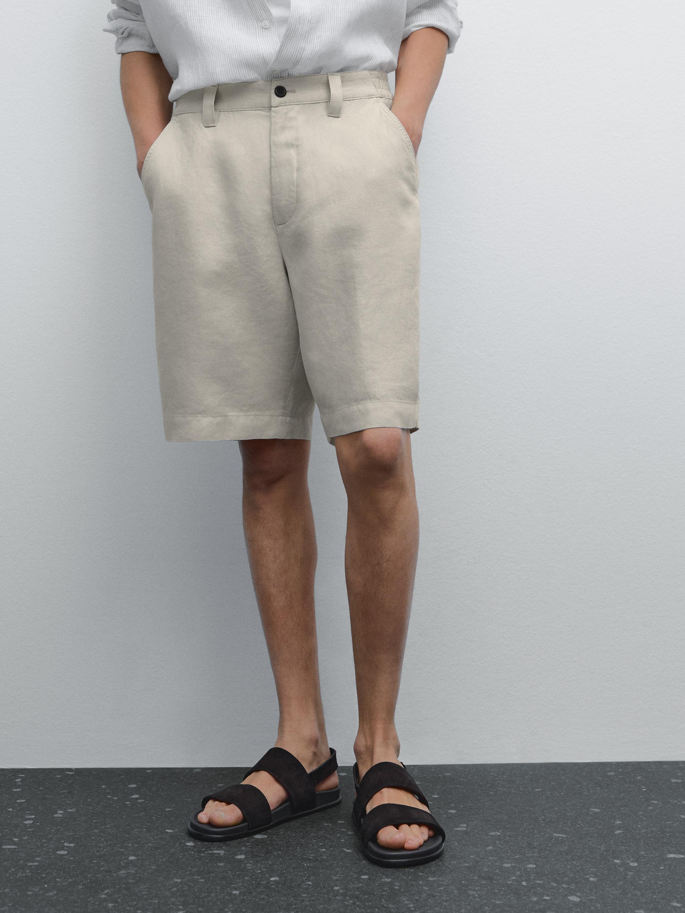 شورت برمودا كتان 100% ببنسات