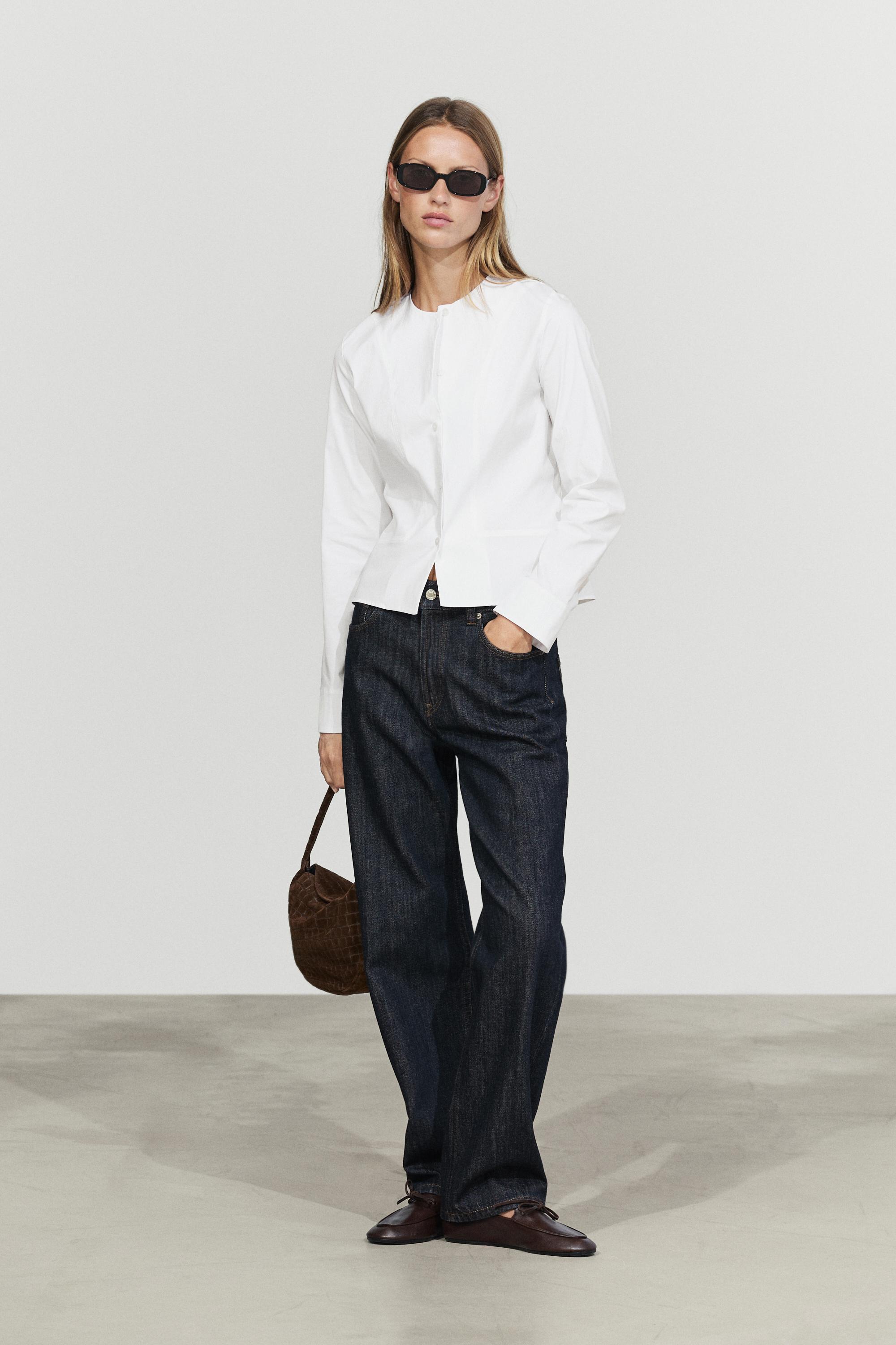 Poplin shirt with collar detail