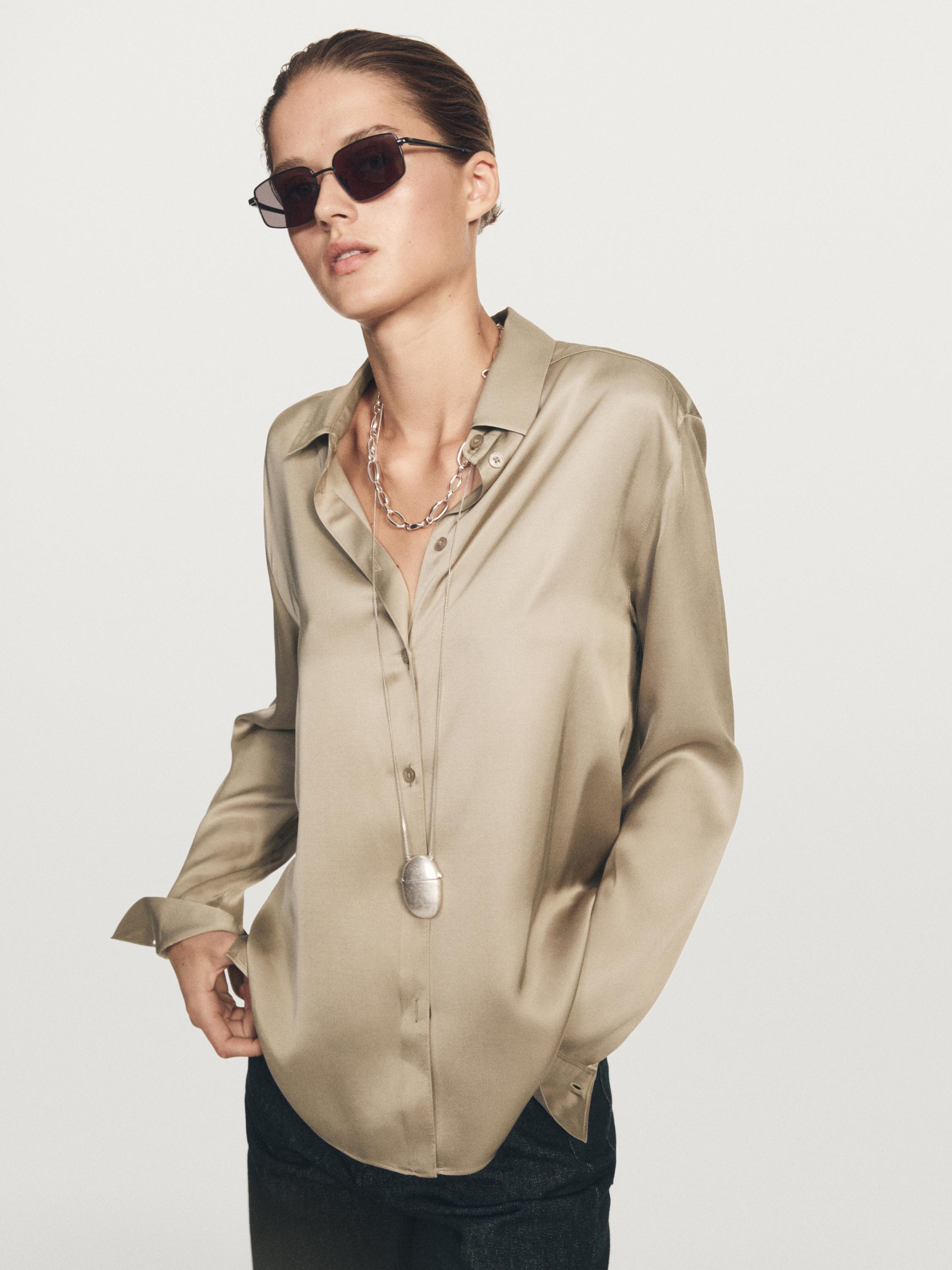 Flowing satin shirt