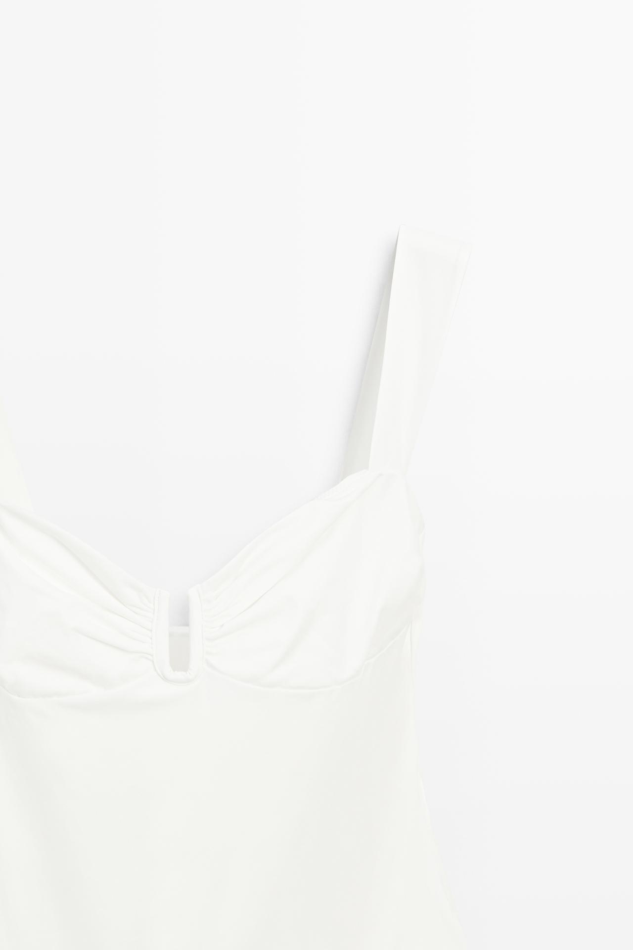 Swimsuit with gathered detail — Off white