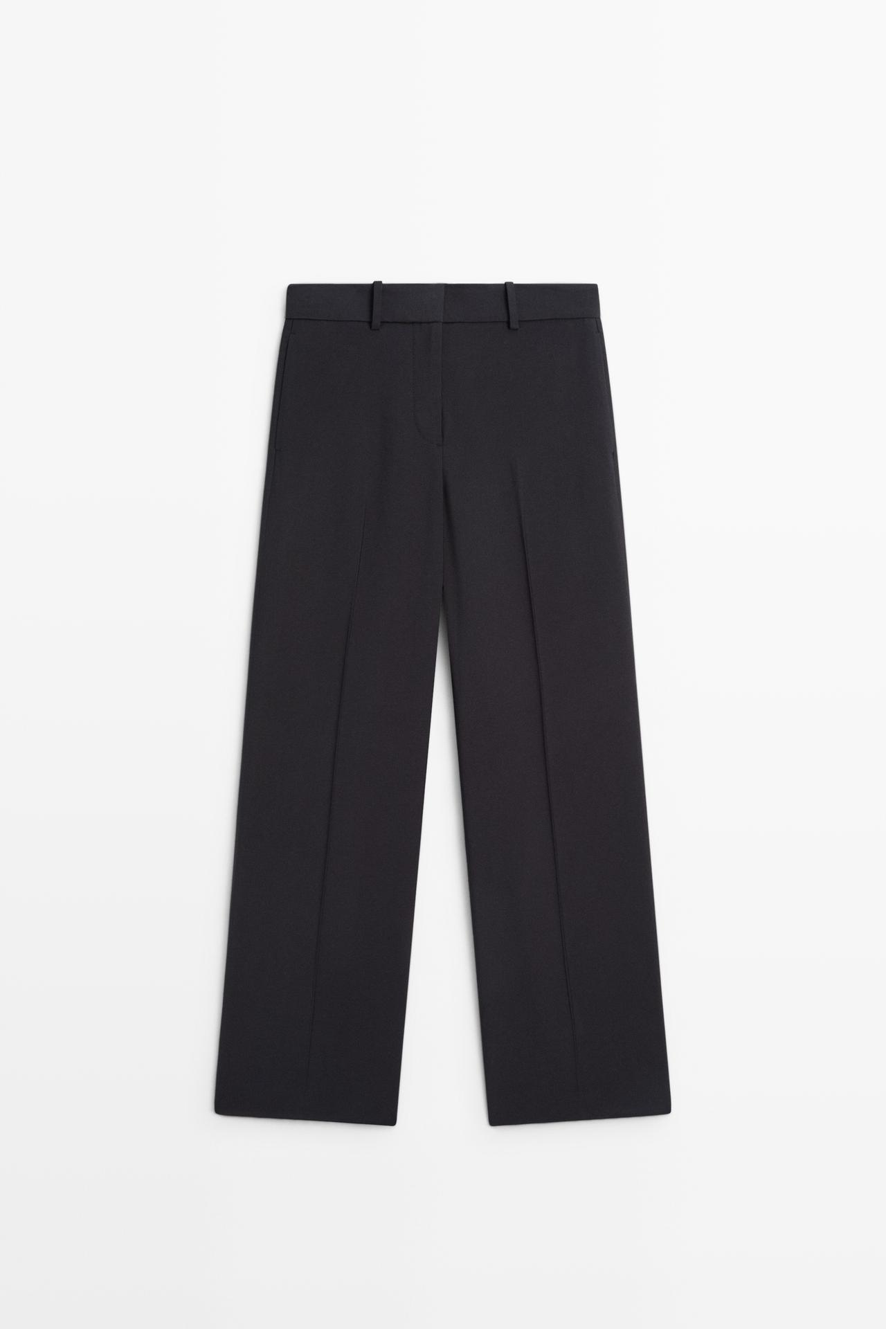 Flowing straight-leg pants — NAVY BLUE