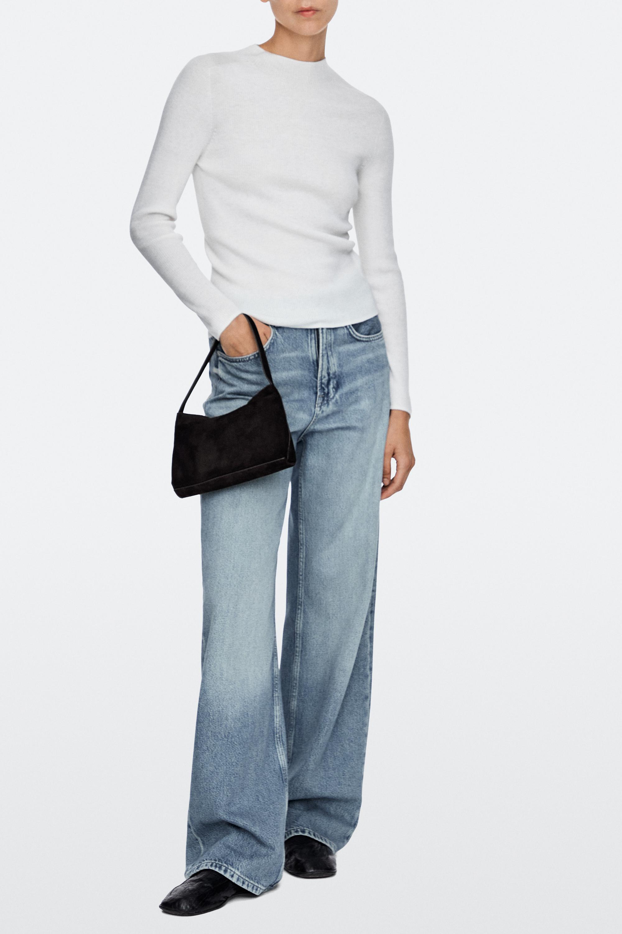 Small split suede leather shoulder bag — Chocolate