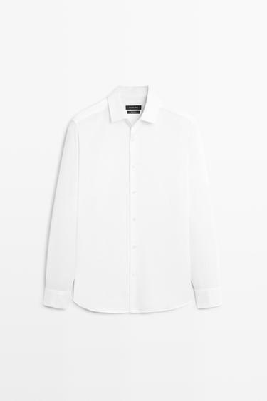 Textured 100% cotton shirt — WHITE 2