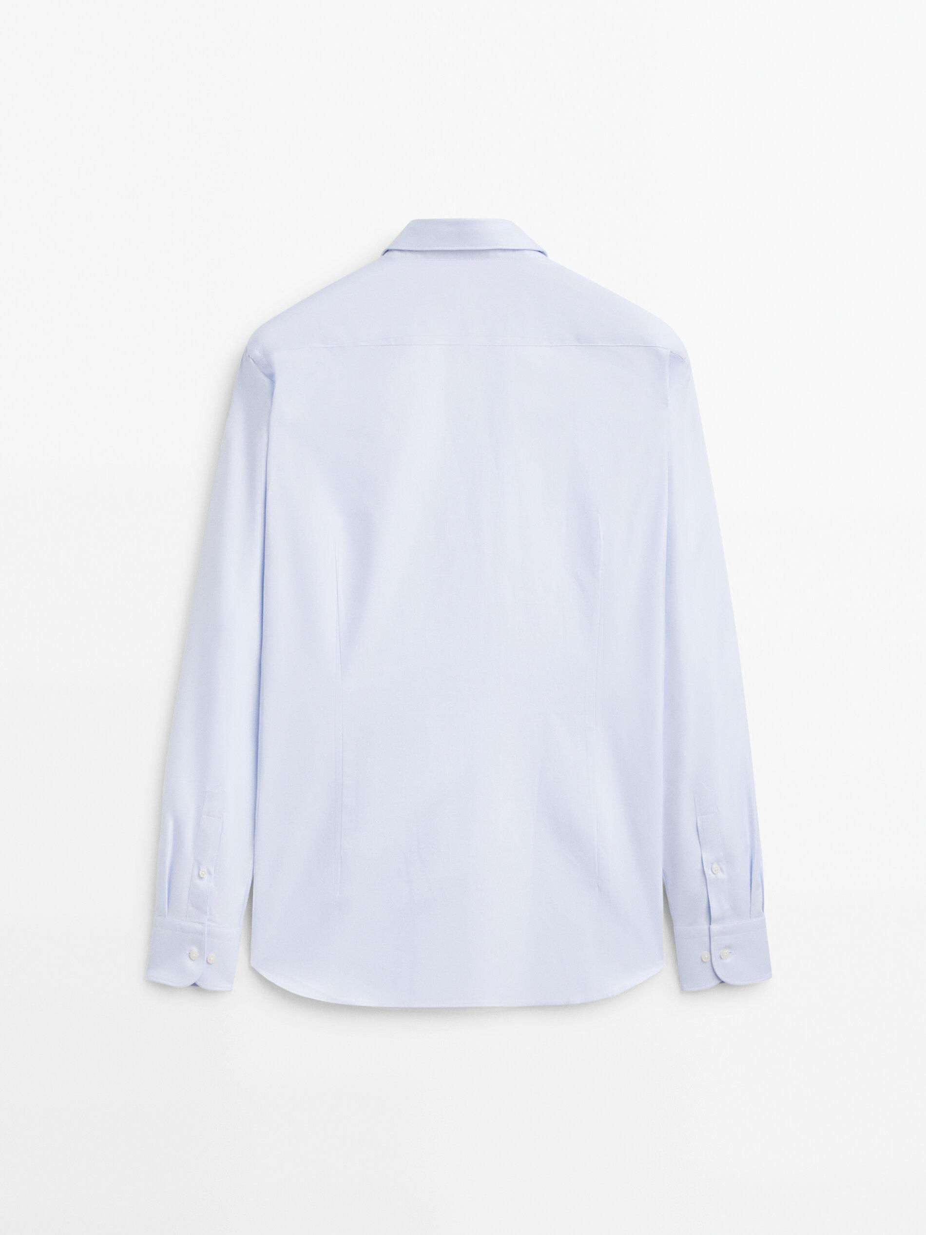 Camisa slim fit 100% algodão