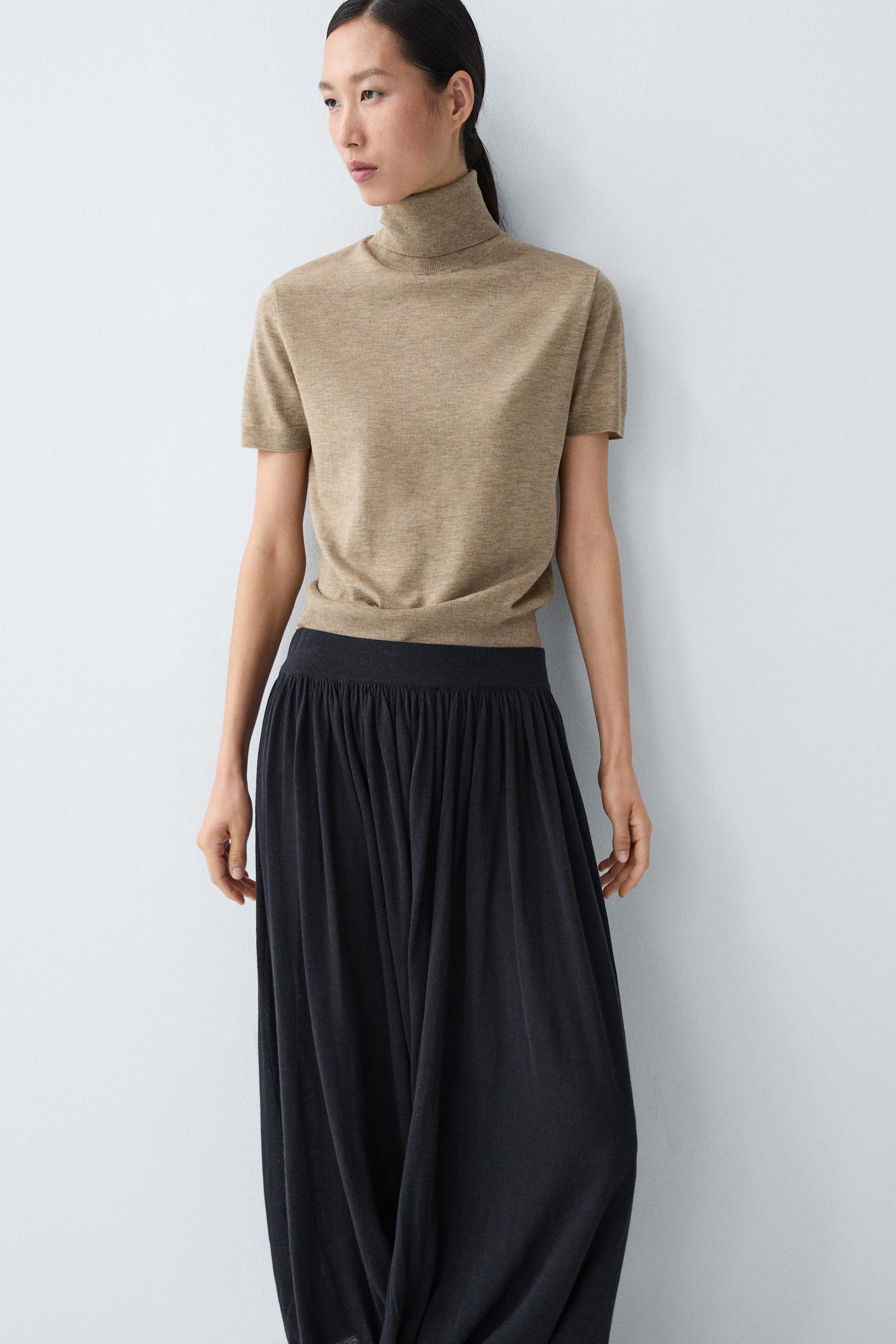 Turtleneck knit sweater — BEIGE MARL