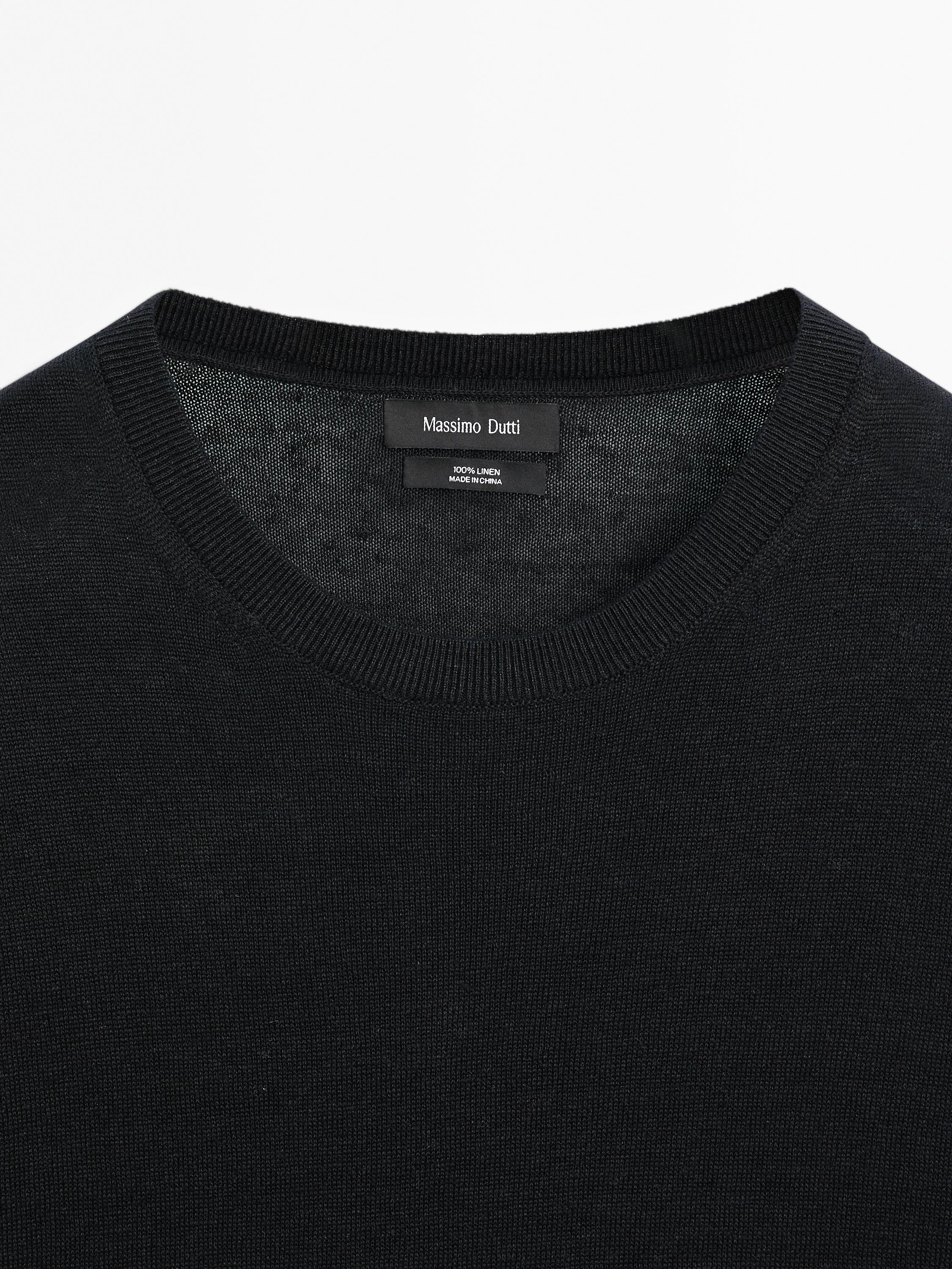 100% linen short sleeve knit T-shirt