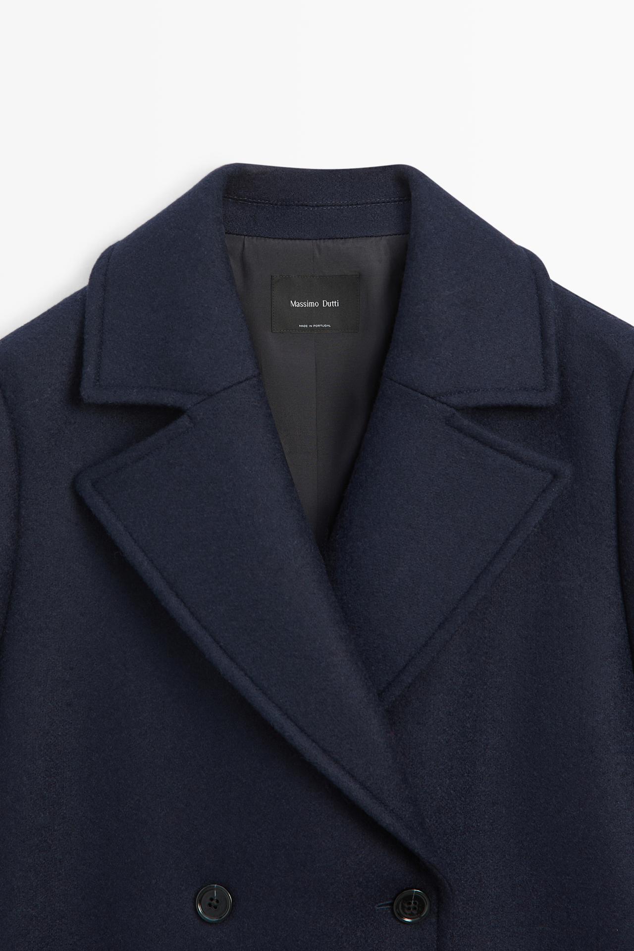 Medium double-breasted coat — NAVY BLUE