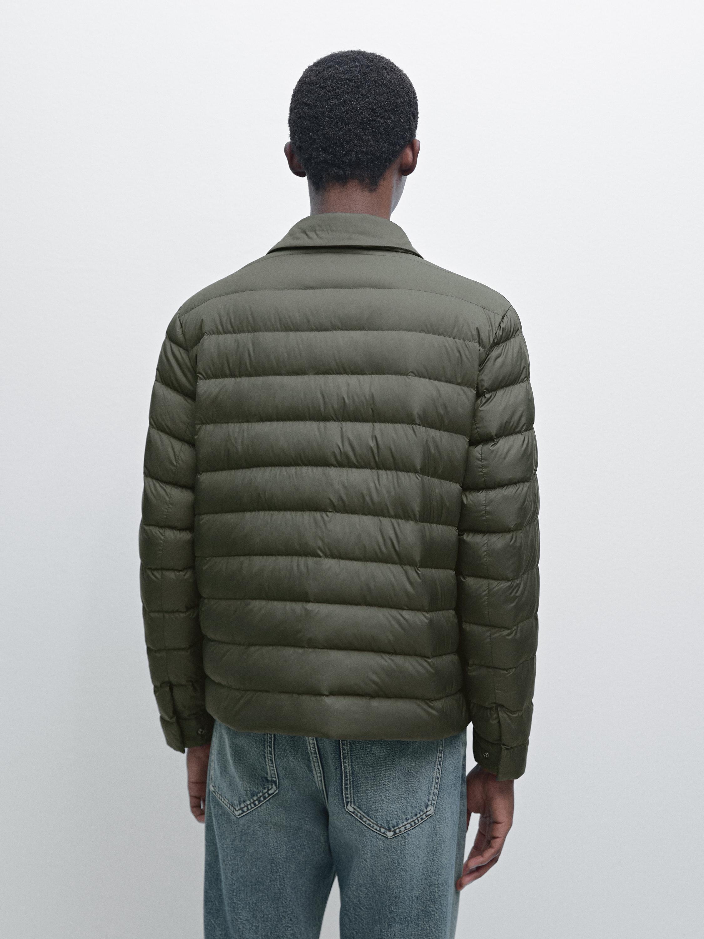 Water-repellent ultra lightweight down blend jacket