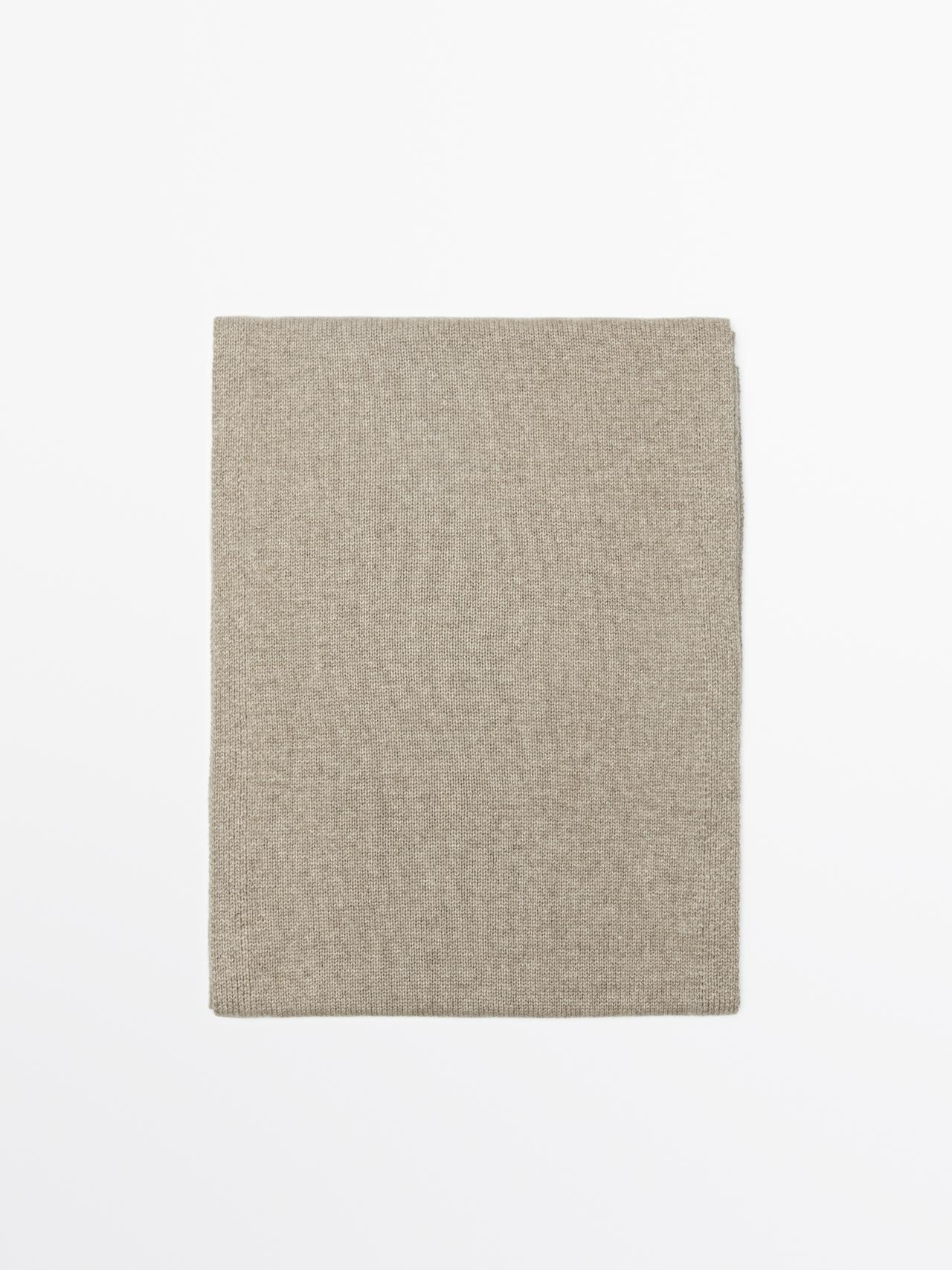 Massimo Dutti - Dame - Tørklæde I 100 % Kashmir - Beige - 01