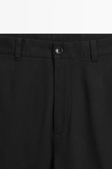 Barrel fit pants with pleat detail — BLACK 9